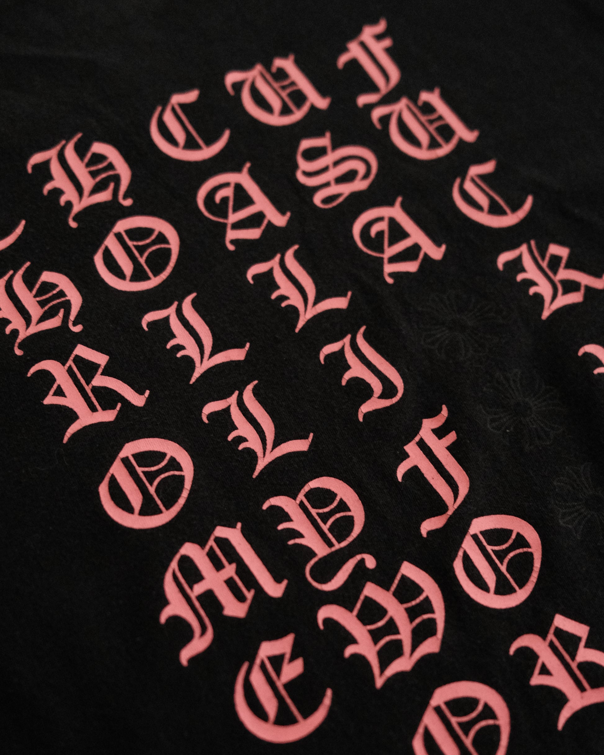 CHROME HEARTS “Fuck You” Ancient Scrips Pink L/S Tee