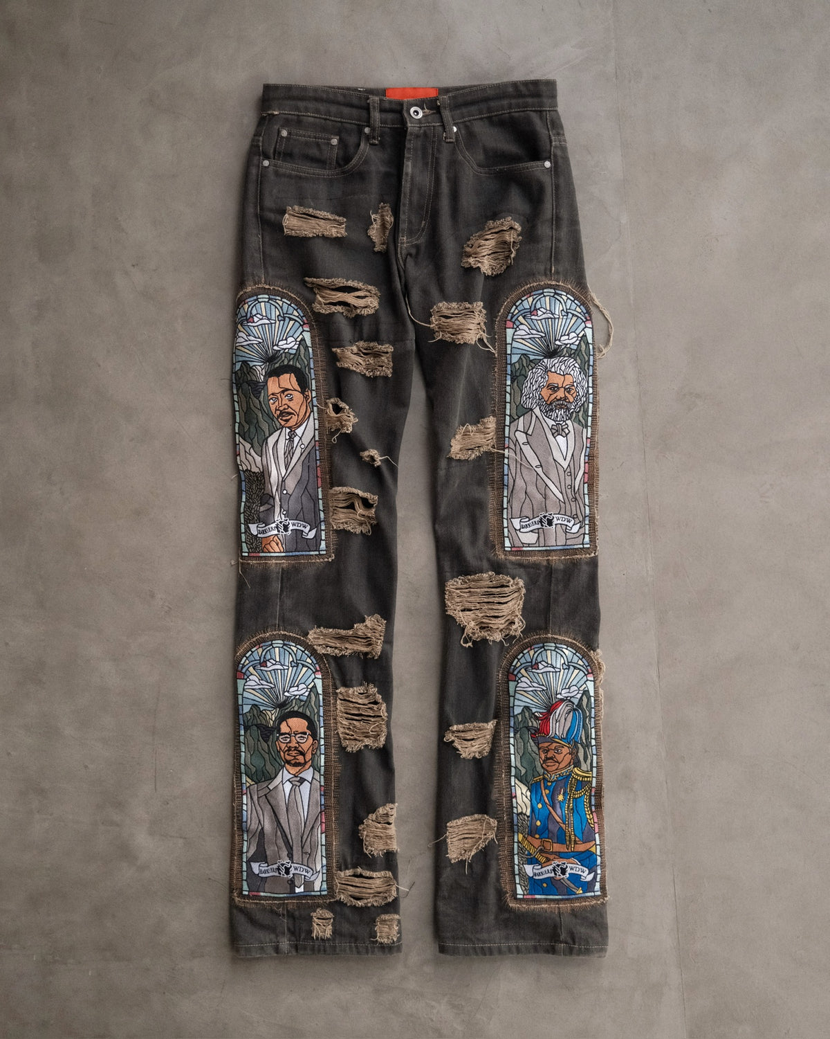 WHO DECIDES WAR Black Barriers NY Edition Distressed Jeans