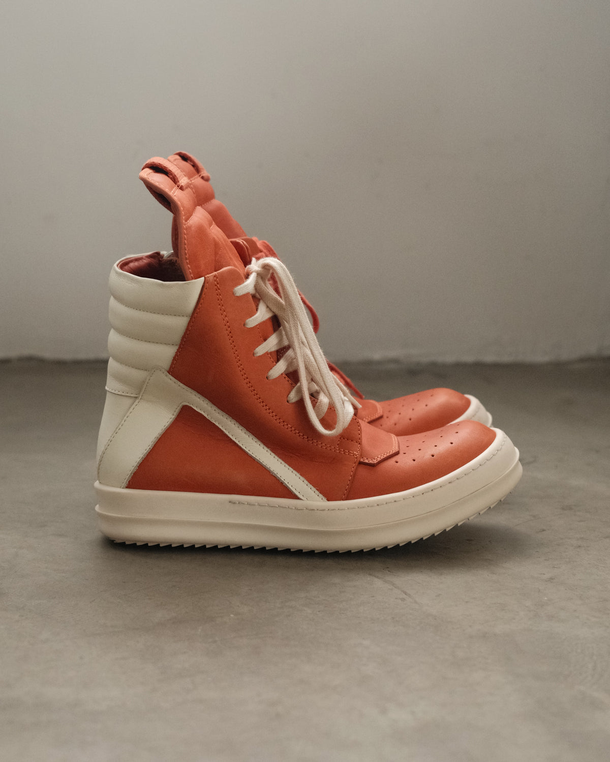 Rick Owens FW16 Orange Geobasket Sneakers