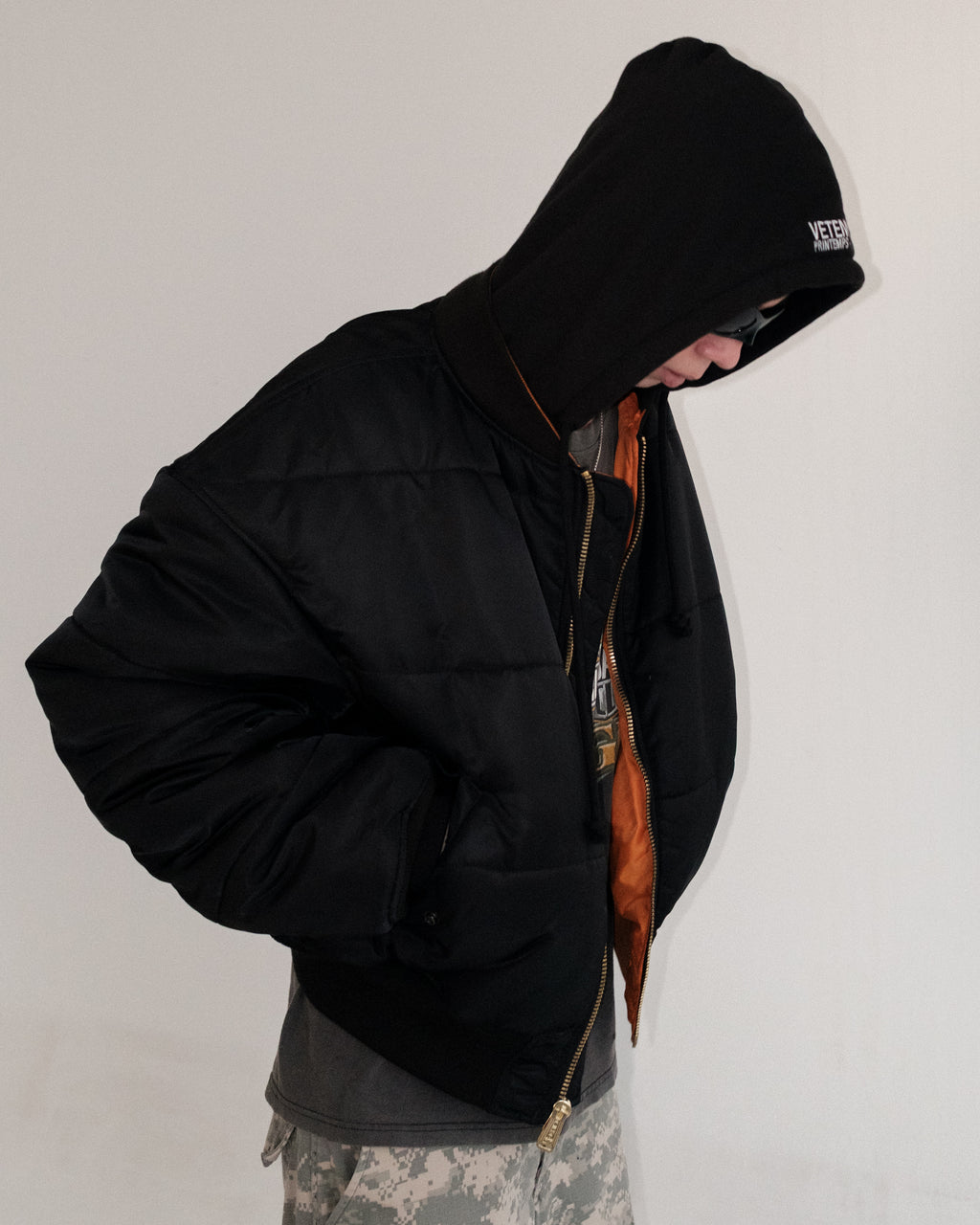 Vetements SS17 Reverside Flag Bomber in Black