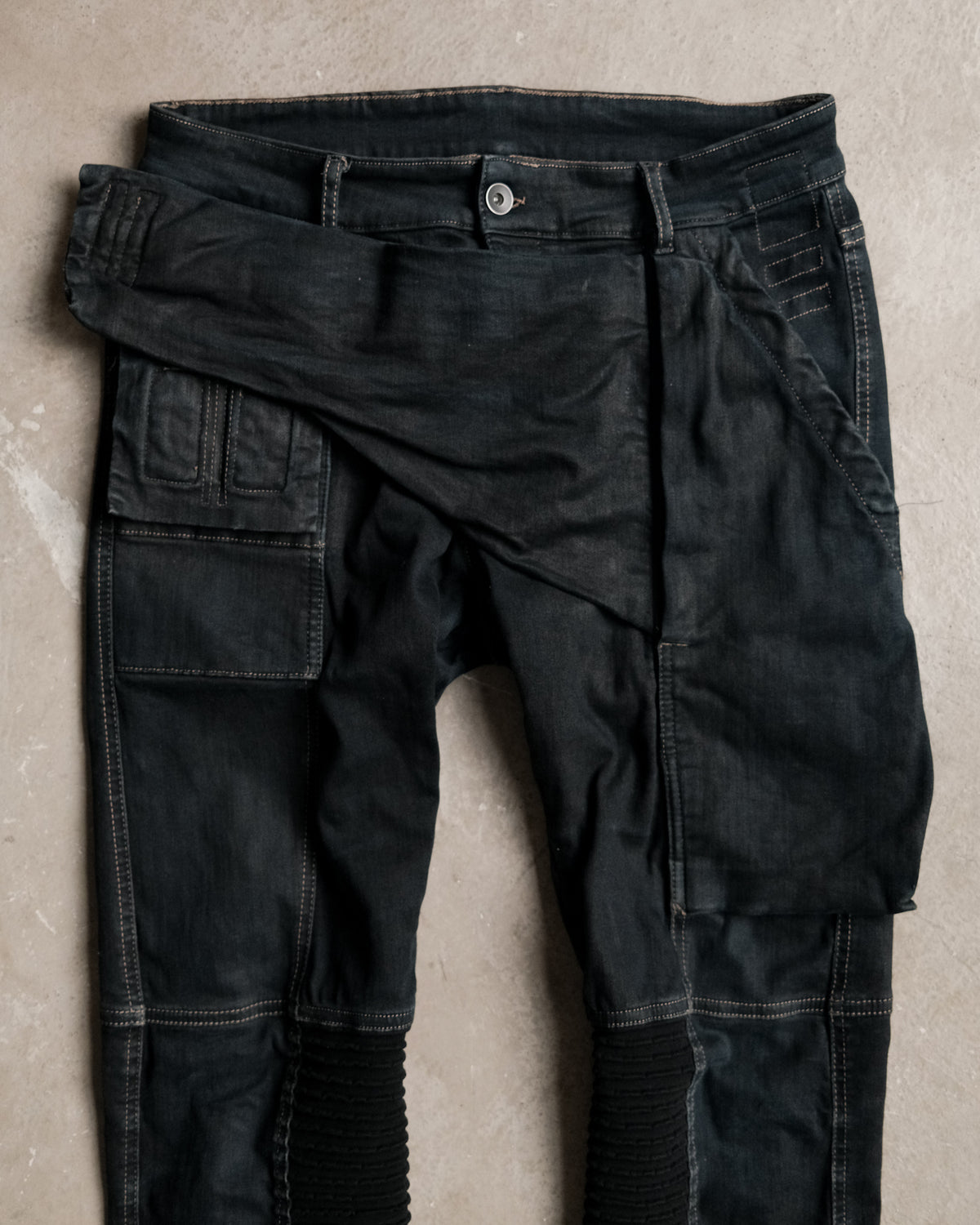 Rick Owens DRKSHDW Waxed Memphis Biker Jeans
