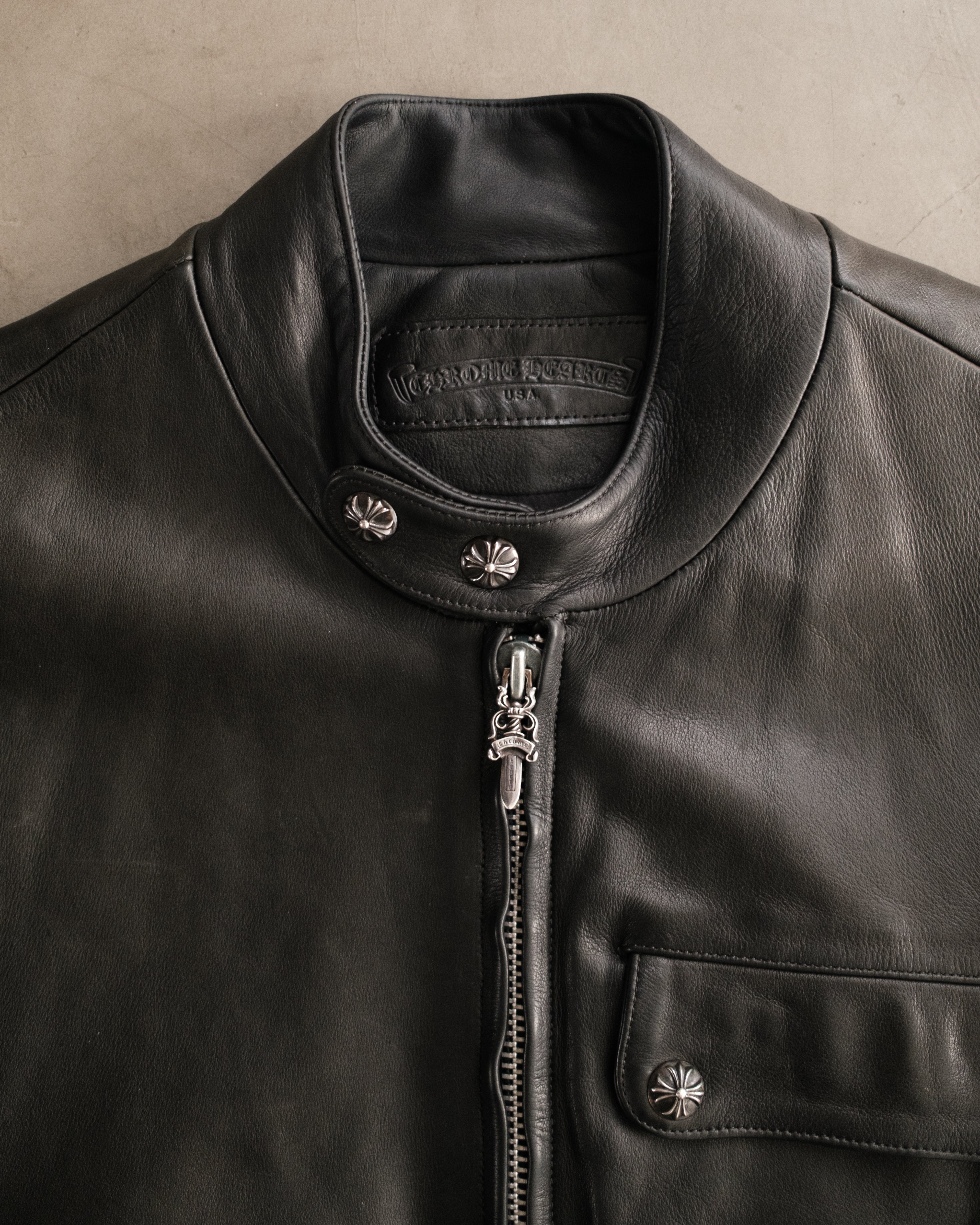 Chrome Hearts 1993 Biker Leather Jacket 1 of 1 – Around The Shoes