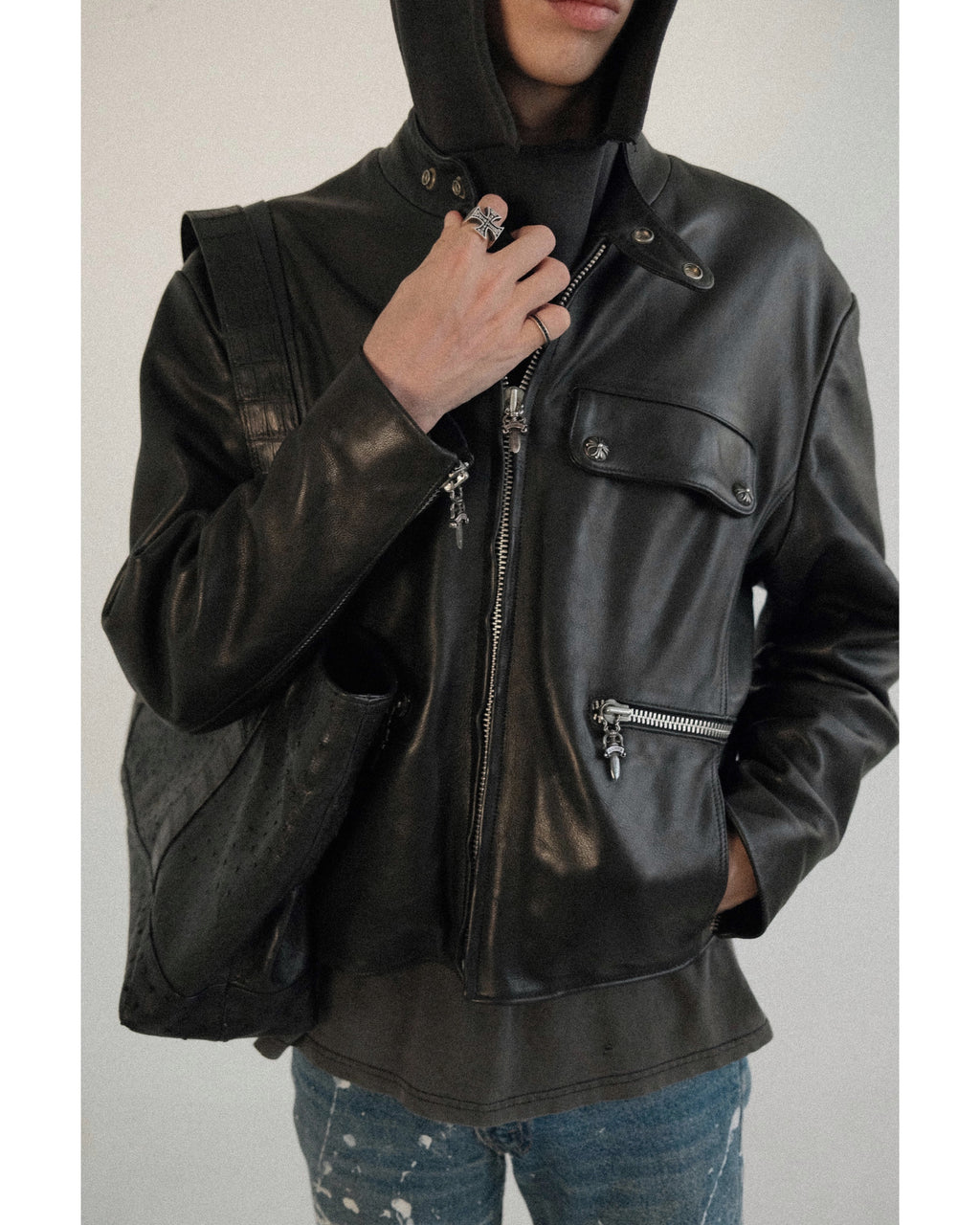 Chrome Hearts 1993 Biker Leather Jacket 1 of 1