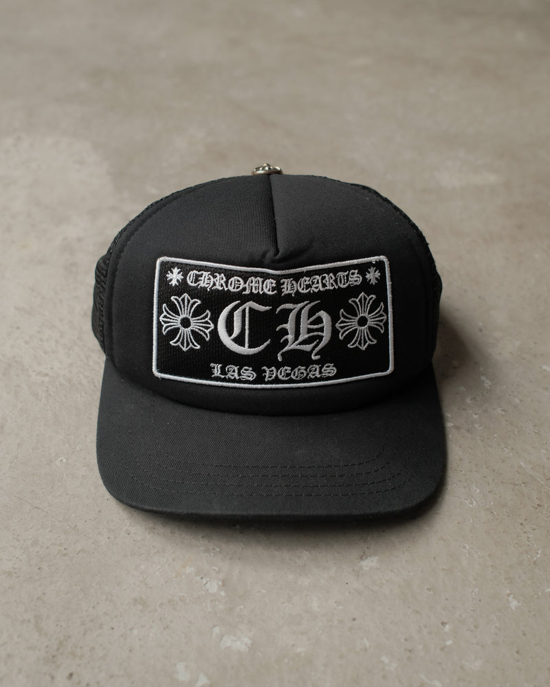 Chrome Hearts Las Vegas Exclusive CH Patch Trucker Hat – Black/Black