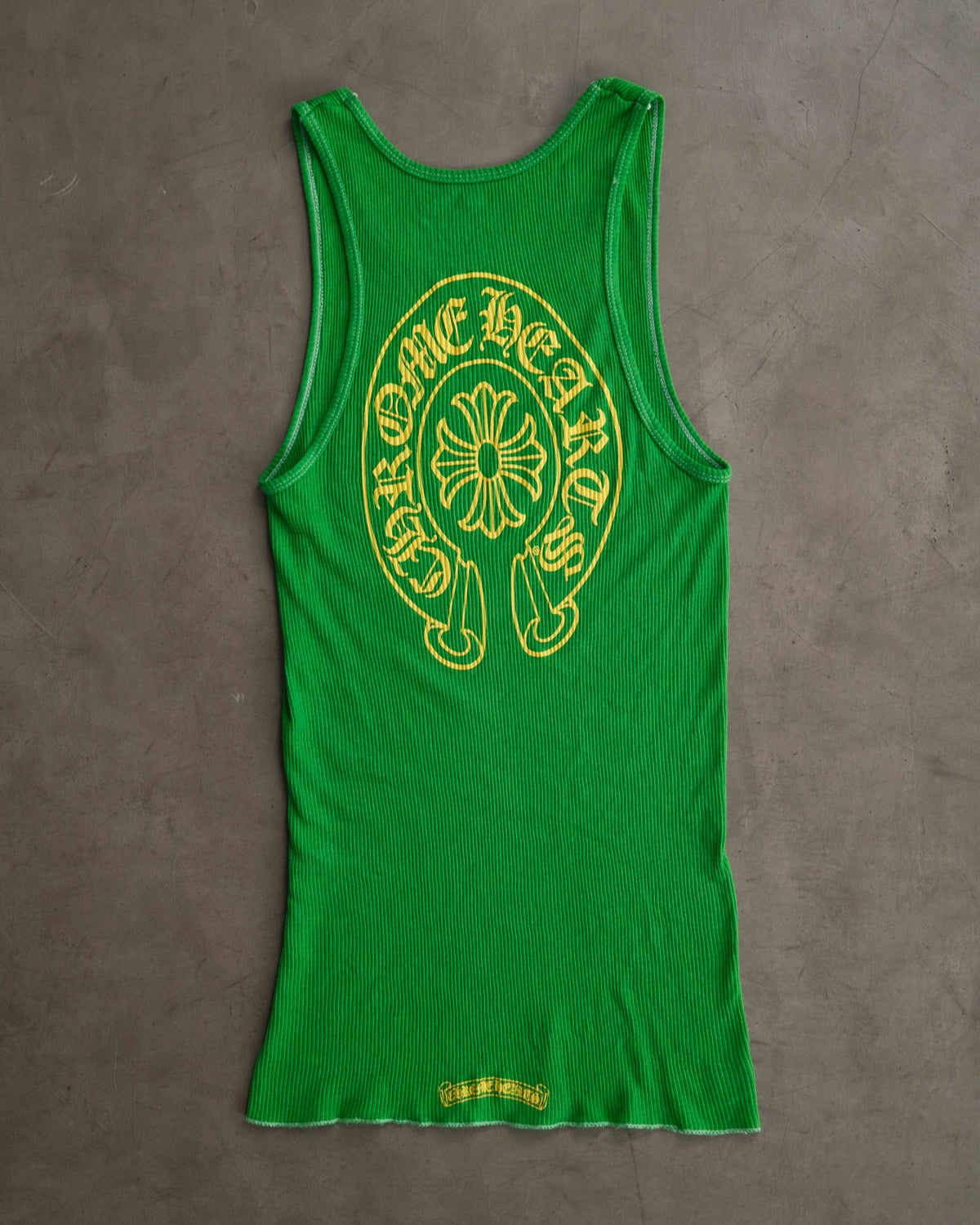CHROME HEARTS Green Horseshoe Logo Tank Top