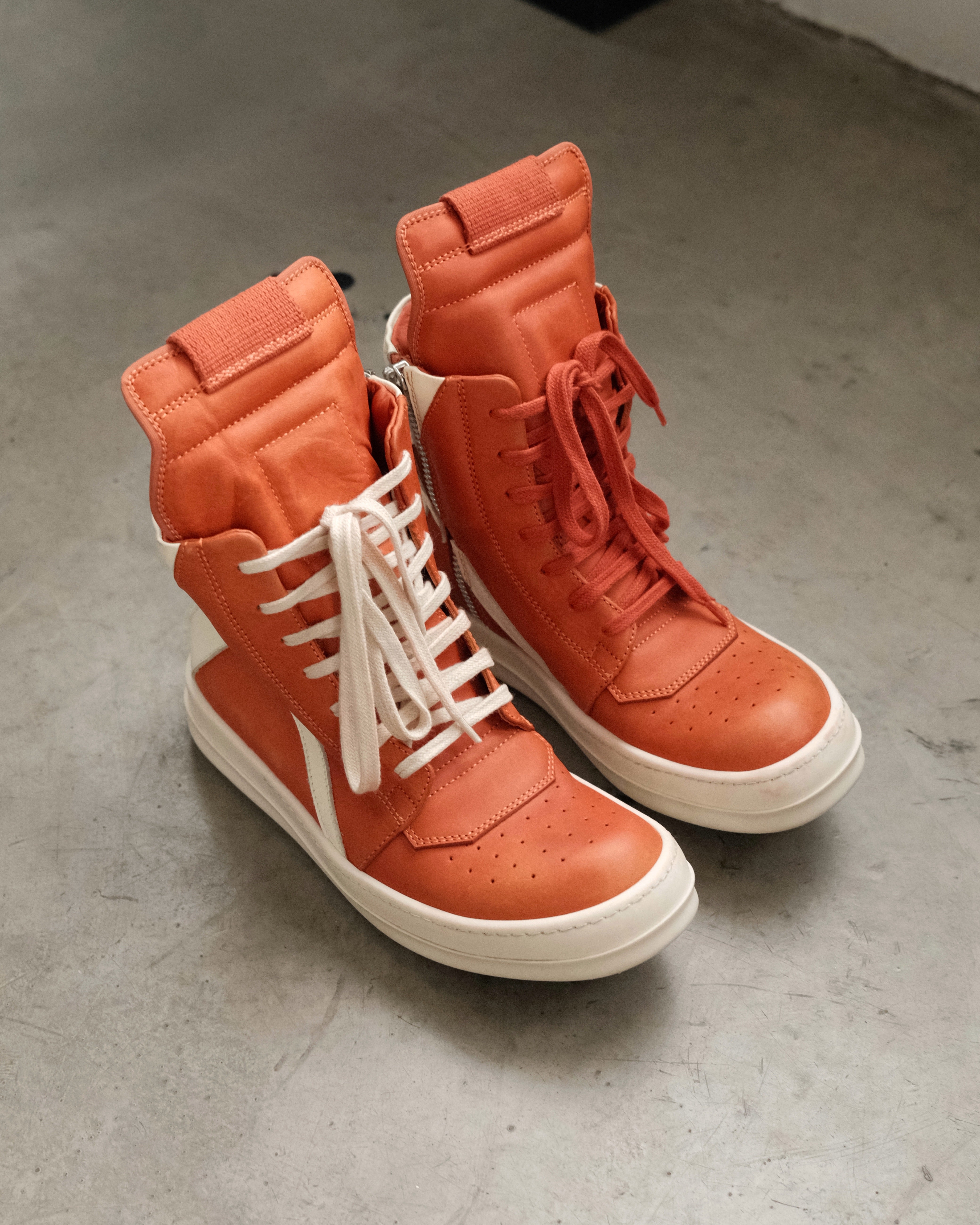 Rick Owens FW16 Orange Geobasket Sneakers – Around The Shoes