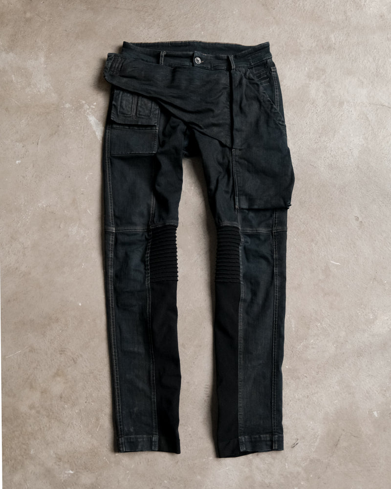 Rick Owens DRKSHDW Waxed Memphis Biker Jeans