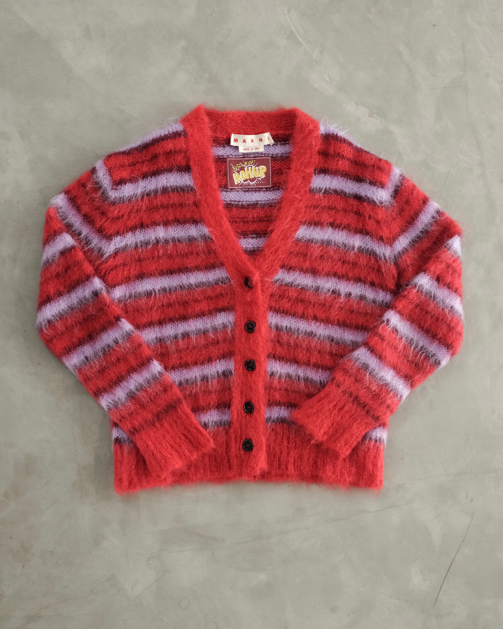 MARNI Brushed Mohair V-Neck Cardigan