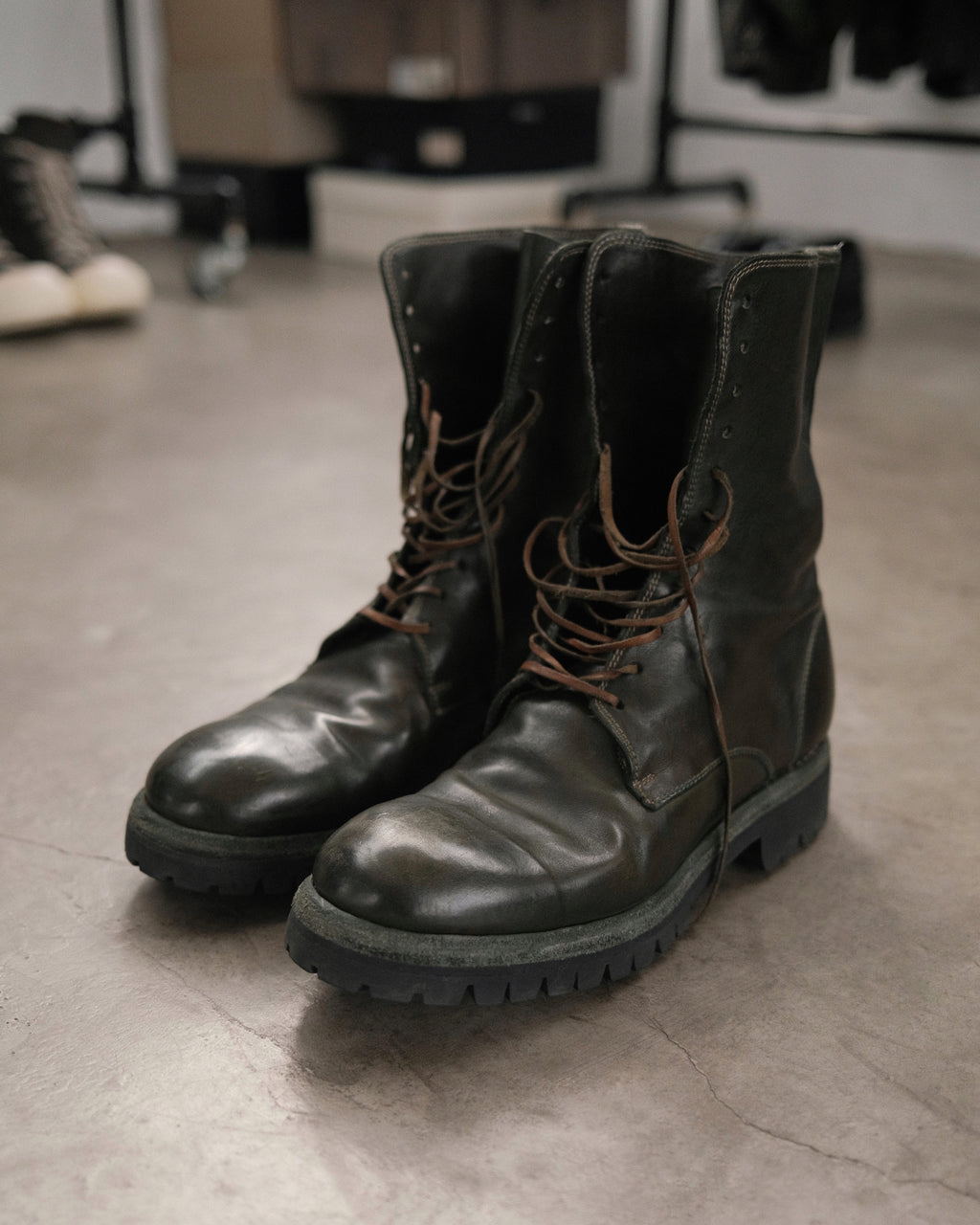 GUIDI 791V Horse Full Grain Lace Boots