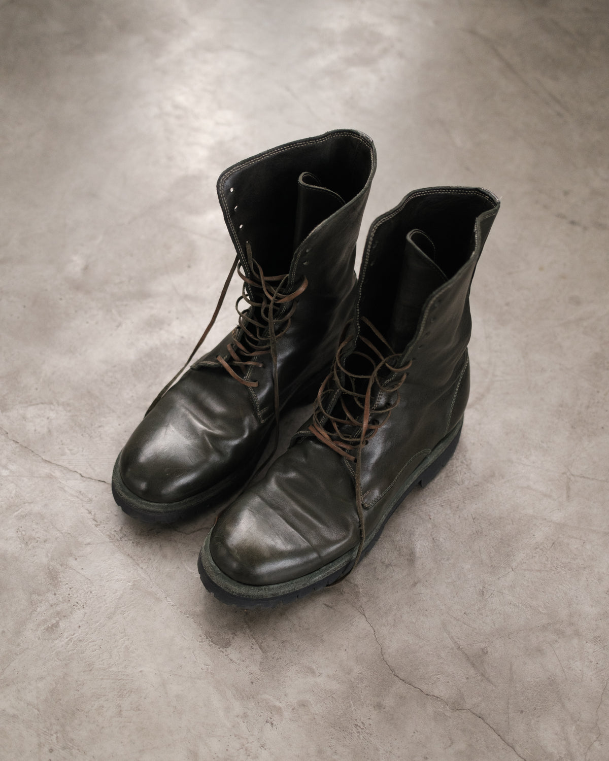 GUIDI 791V Horse Full Grain Lace Boots