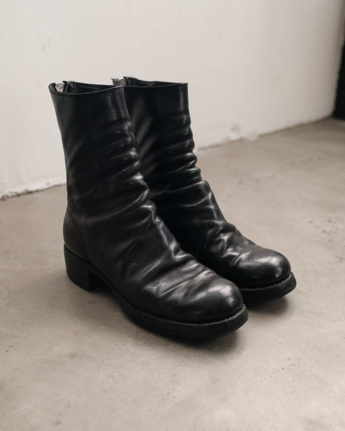 GUIDI 788z Black Horse Leather Back Zip Boots