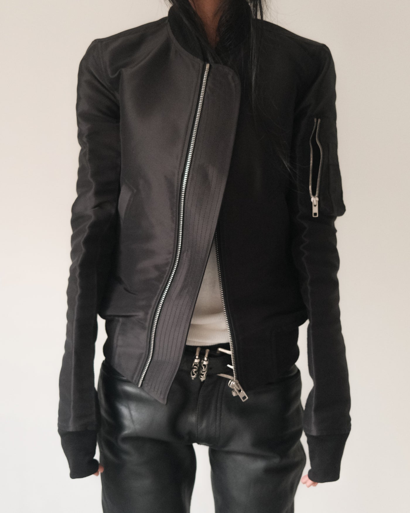Rick Owens Mainline SS15 'FAUN' Silk Cropped Bomber