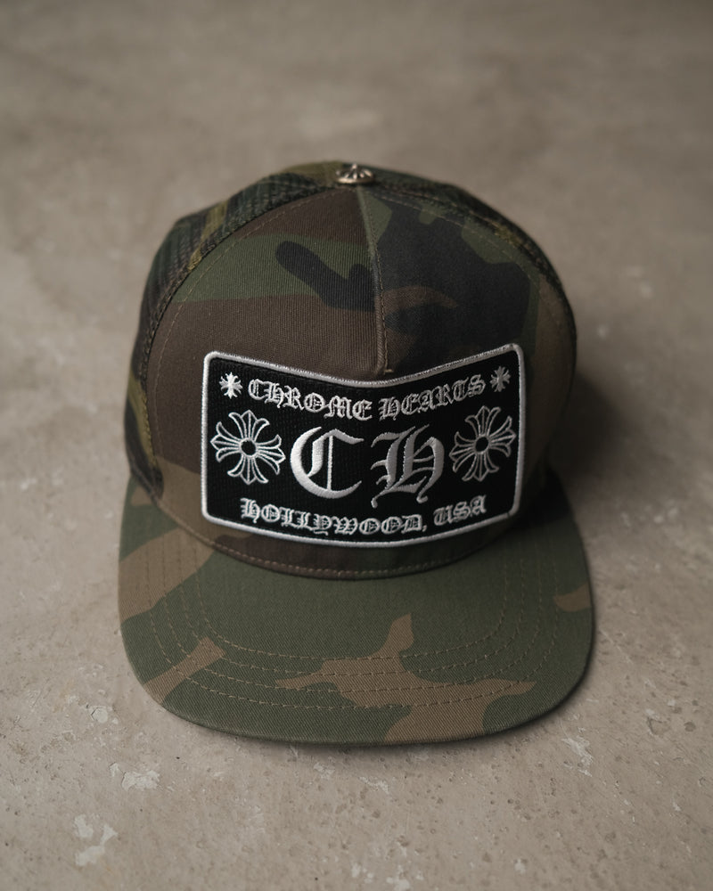 Chrome Hearts CH Hollywood Trucker Hat – Camo