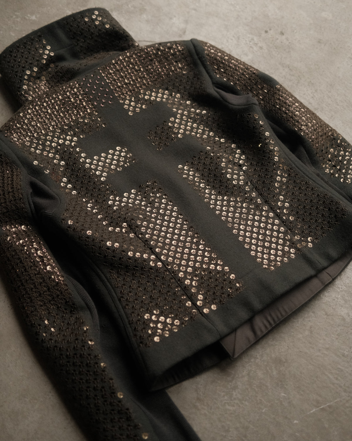 Rick Owens “SPHINX” FW15 Embroidered Sequin Biker Jacket