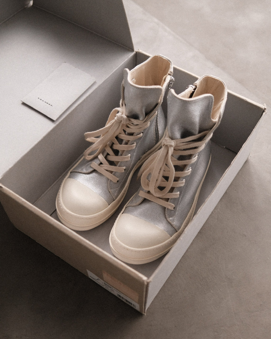 RICKOWENS Drkshdw Ramones Canvas Sliver