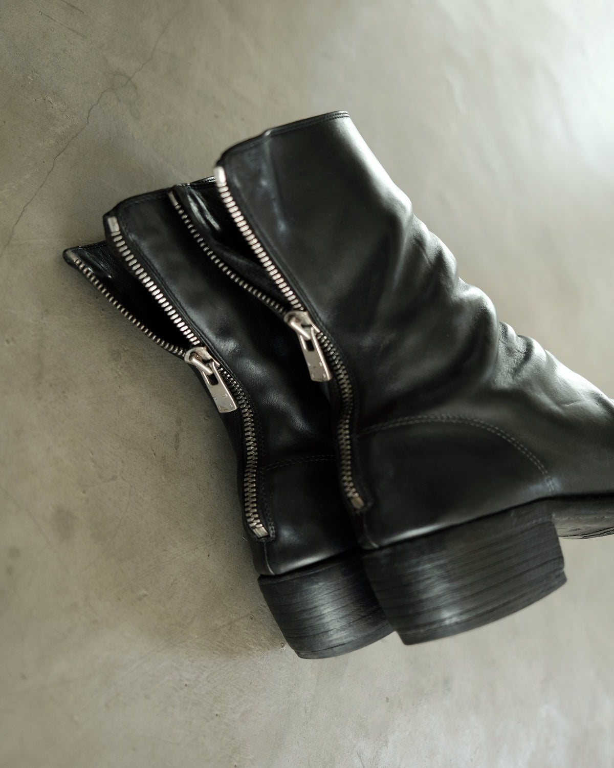 GUIDI 788z Black Horse Leather Back Zip Boot