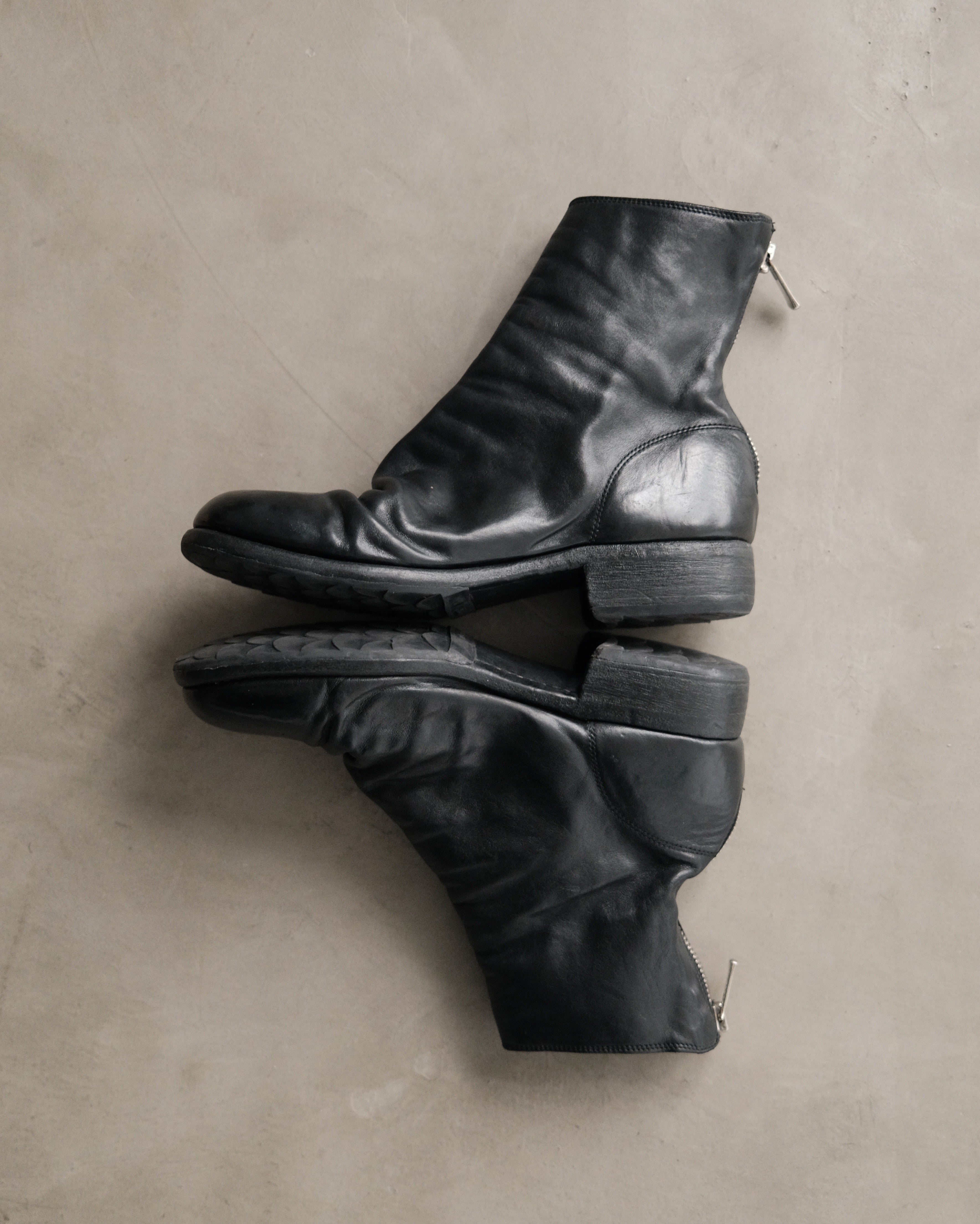 GUIDI 986 Black Leather Back-zip Boots – Around The Shoes
