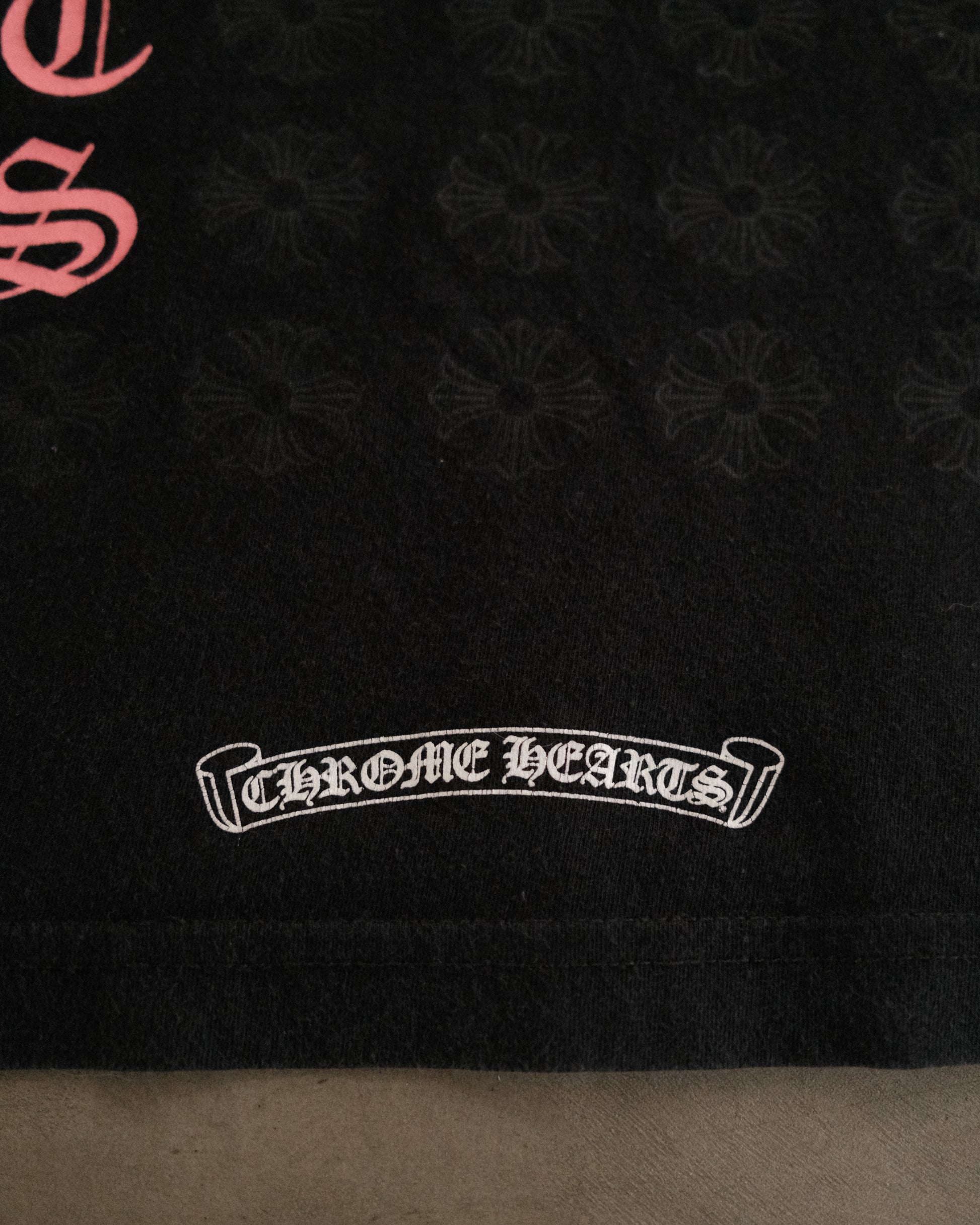 CHROME HEARTS “Fuck You” Ancient Scrips Pink L/S Tee