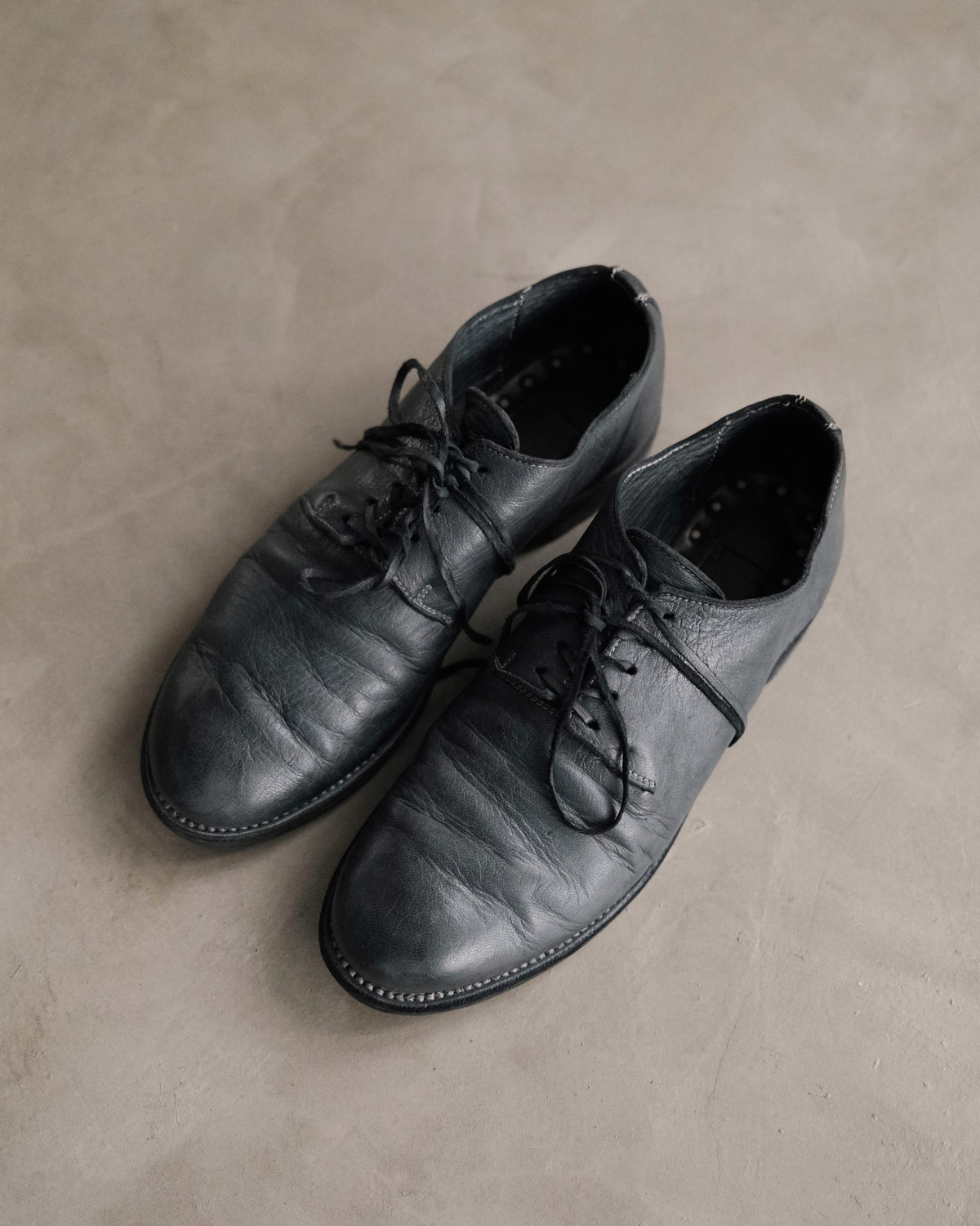 GUIDi 992 Dark Blue Leather Derby Shoes