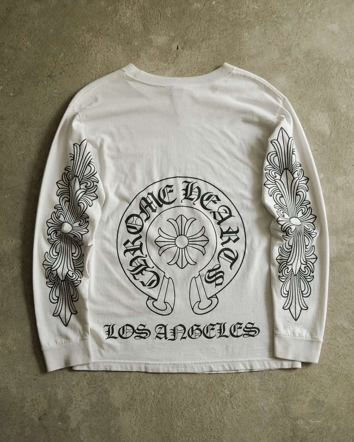 Vintage Chrome Hearts LA Exclusive Floral L/S White Tee