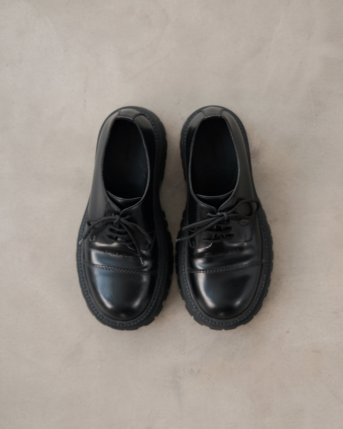 BALENCIAGA Leather Tractor Derby Shoes