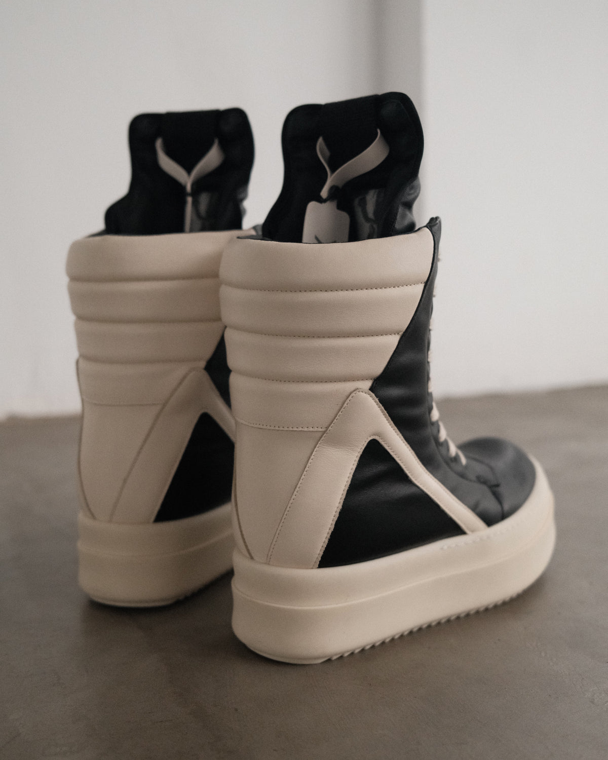 RICK OWENS Mega Geobasket Leather Sneakers