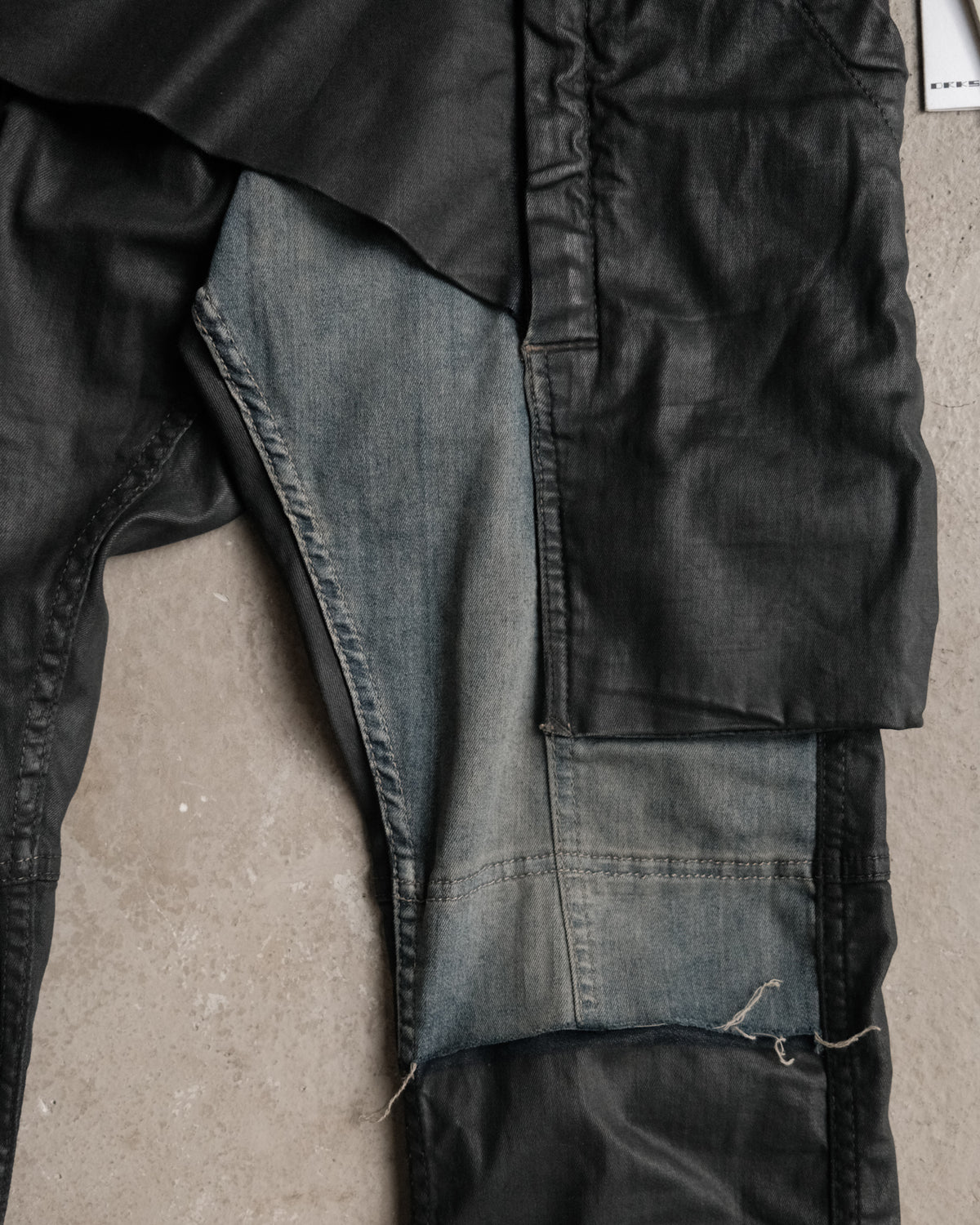 SS19 Rick Owens Drkshdw Wax Hustler Combo Memphis Cut Denim Jeans