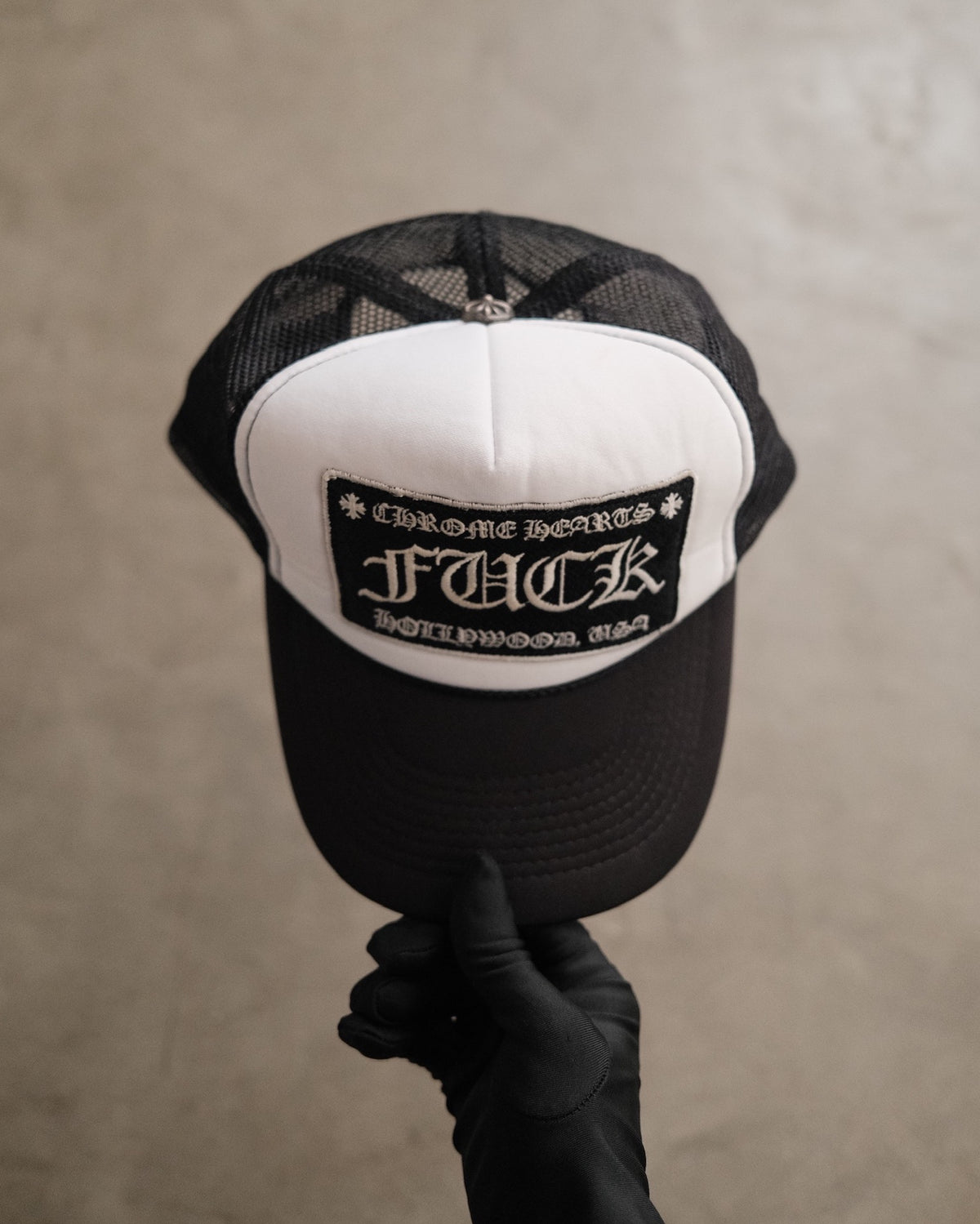 Vintage CHROME HEARTS “Fuck” HollyWood Trucker Hat