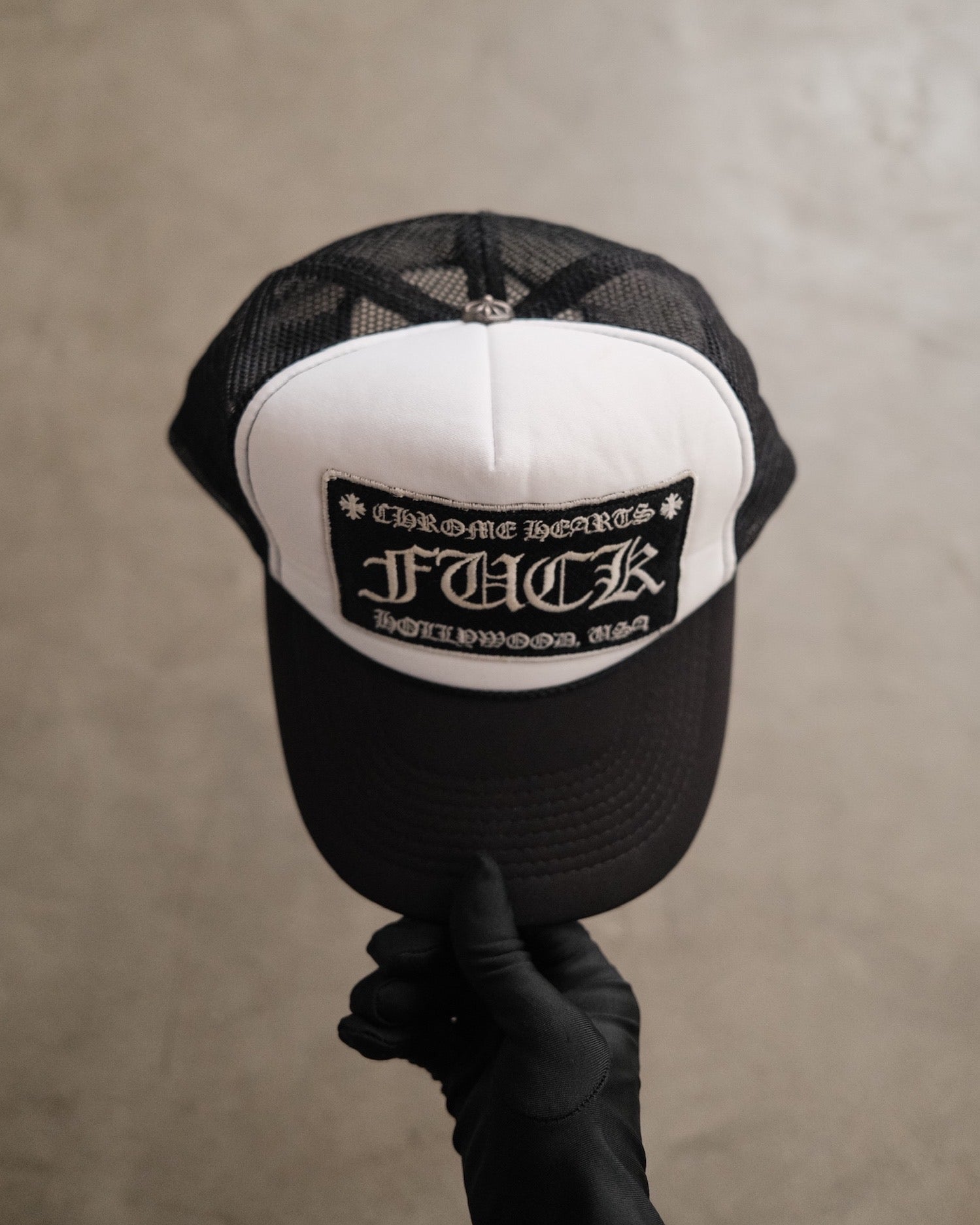 Vintage CHROME HEARTS “Fuck” HollyWood Trucker Hat