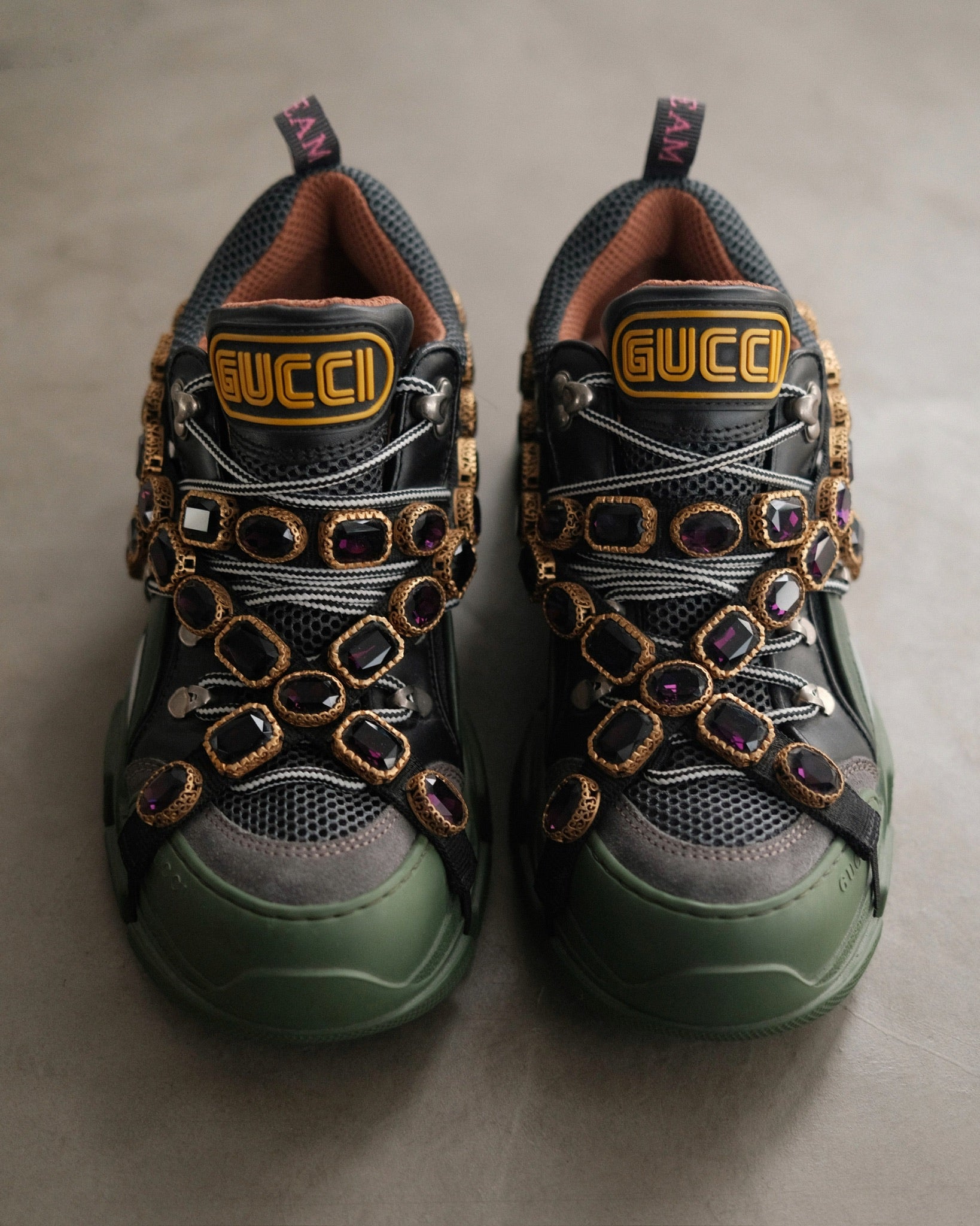 GUCCI Flashtrek SEGA Green Removable Crystal
