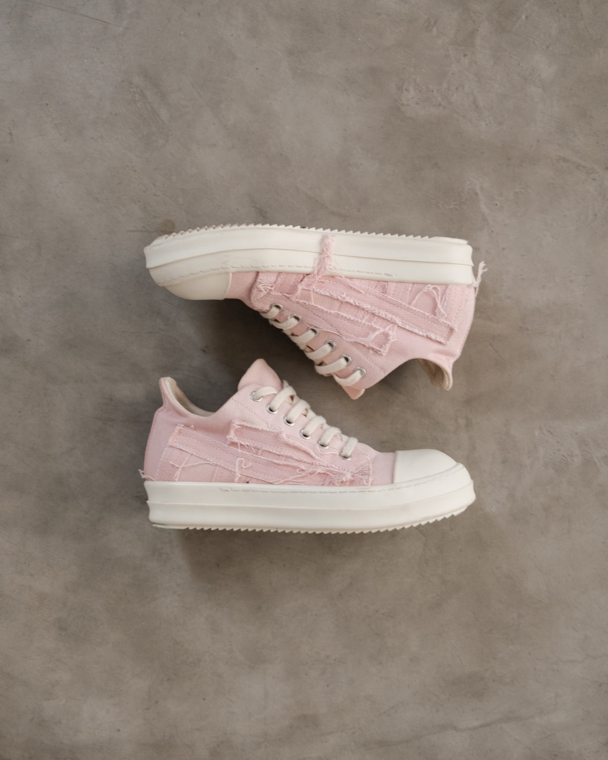 Drkshdw RICK OWENS Slashed Pink Low Sneakers