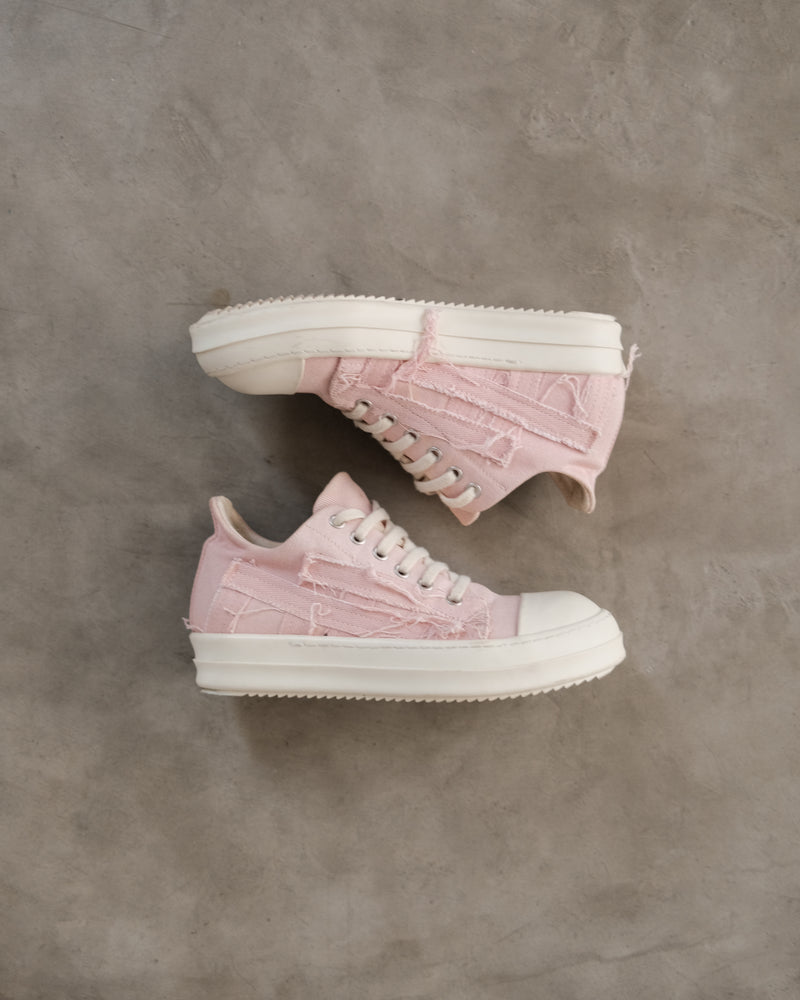 Drkshdw RICK OWENS Slashed Pink Low Sneakers