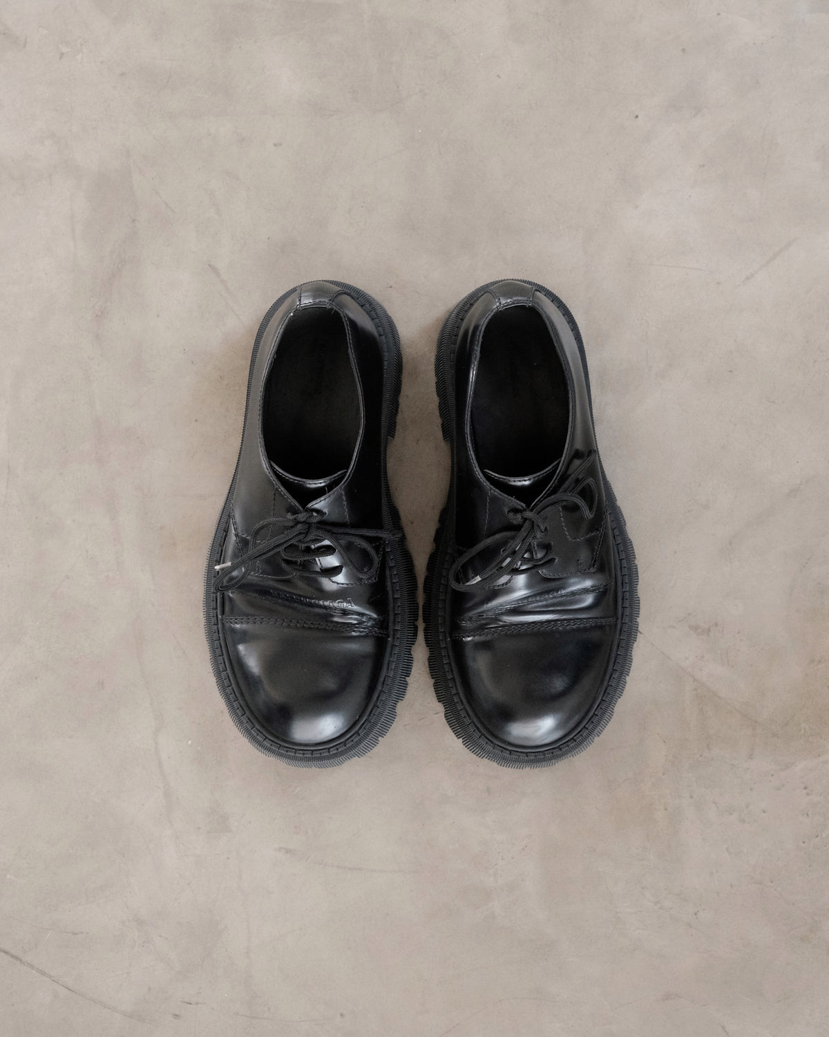 BALENCIAGA Leather Tractor Derby Shoes