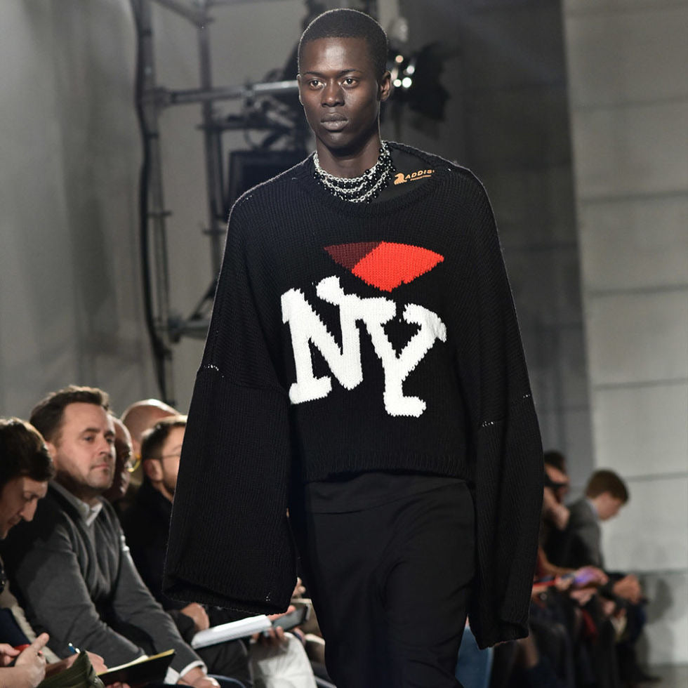 17aw RAF SIMONS NY Jacquard Wool Sweater Raf Simons Virgin Wool