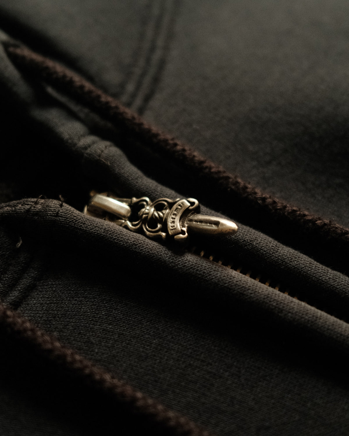 90’ Chrome Hearts Vintage Tonal Horseshoe Logo Zip Up Hoodie