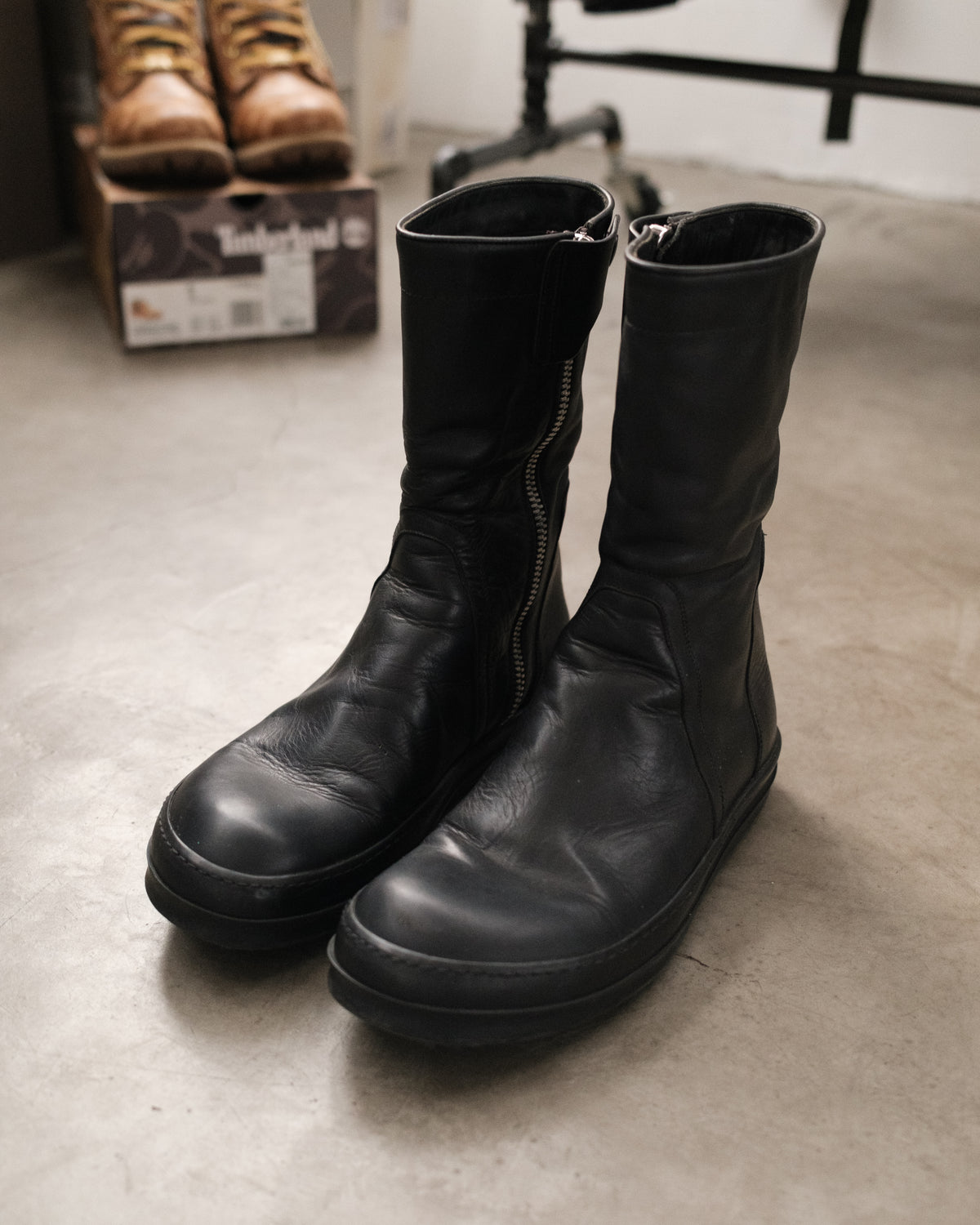 FW16 RICKOWENS Leather Creeper Boots