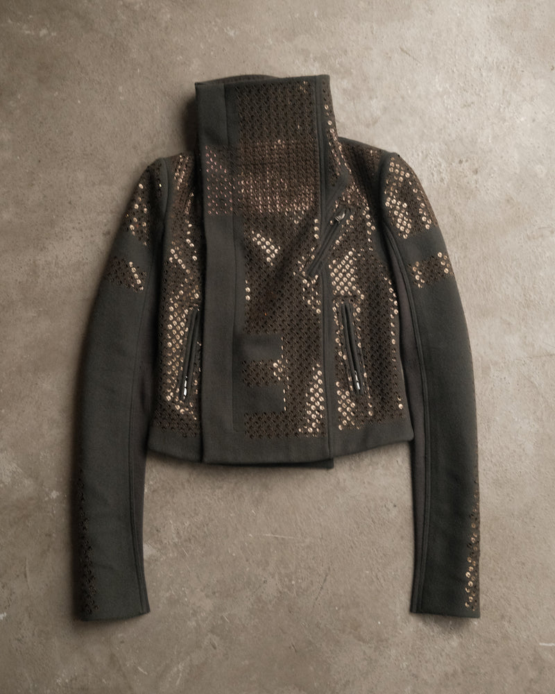 Rick Owens “SPHINX” FW15 Embroidered Sequin Biker Jacket