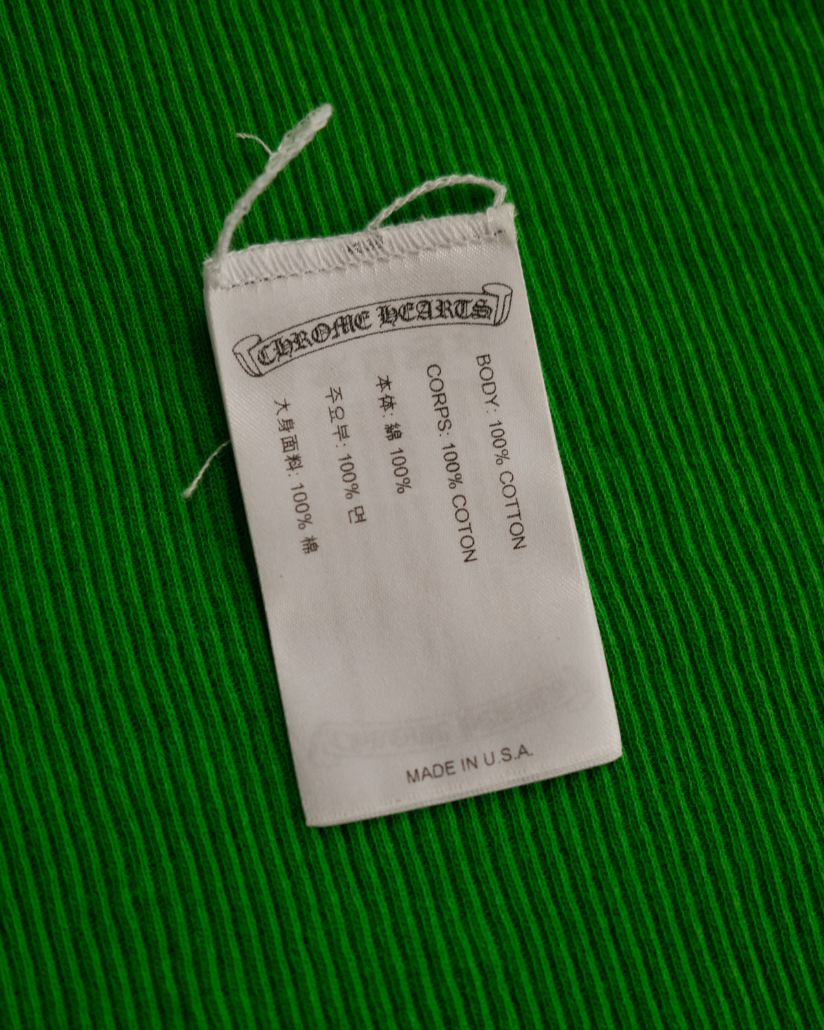 CHROME HEARTS Green Horseshoe Logo Tank Top