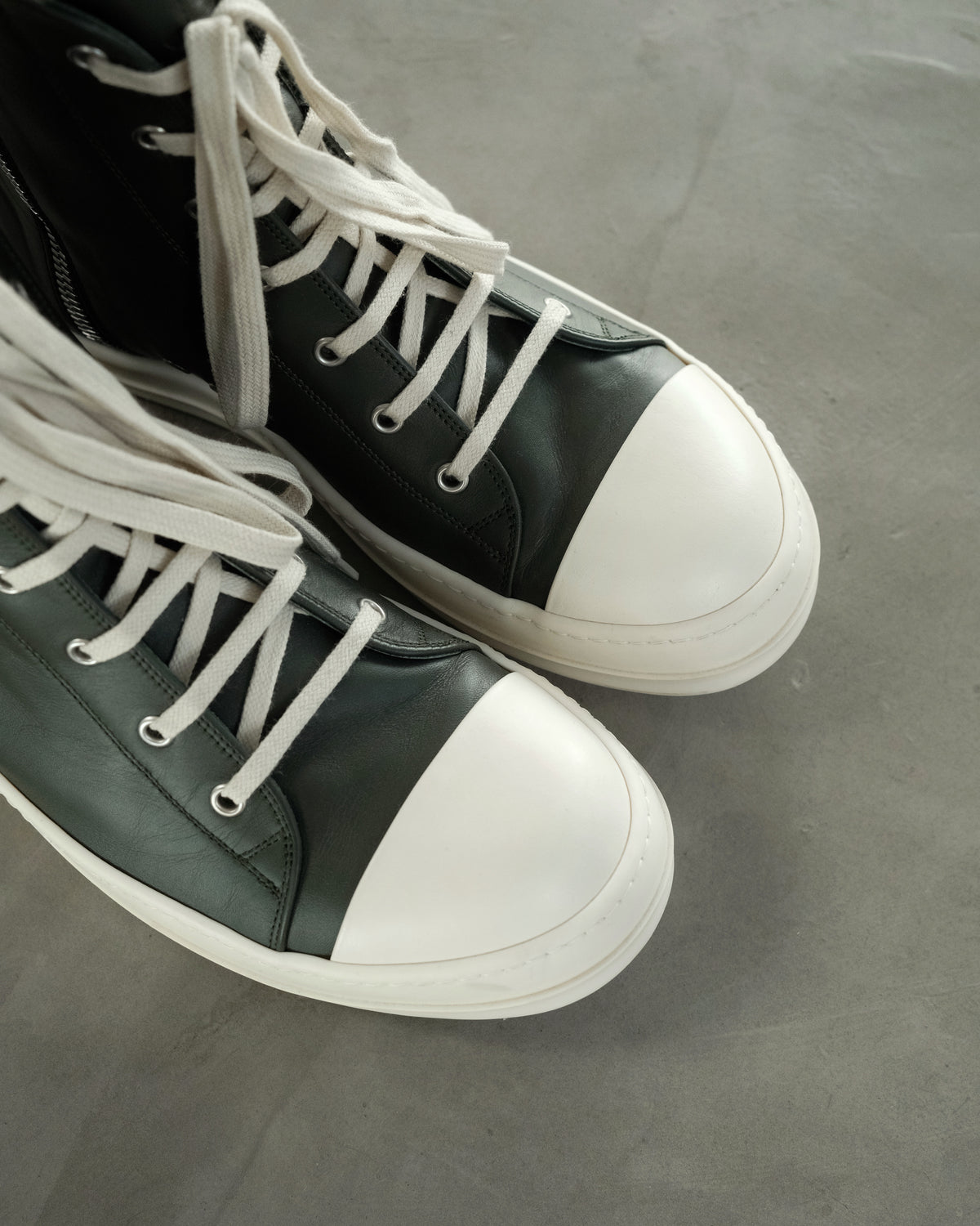 RICK OWENS AW23 Leather High-top Sneakers