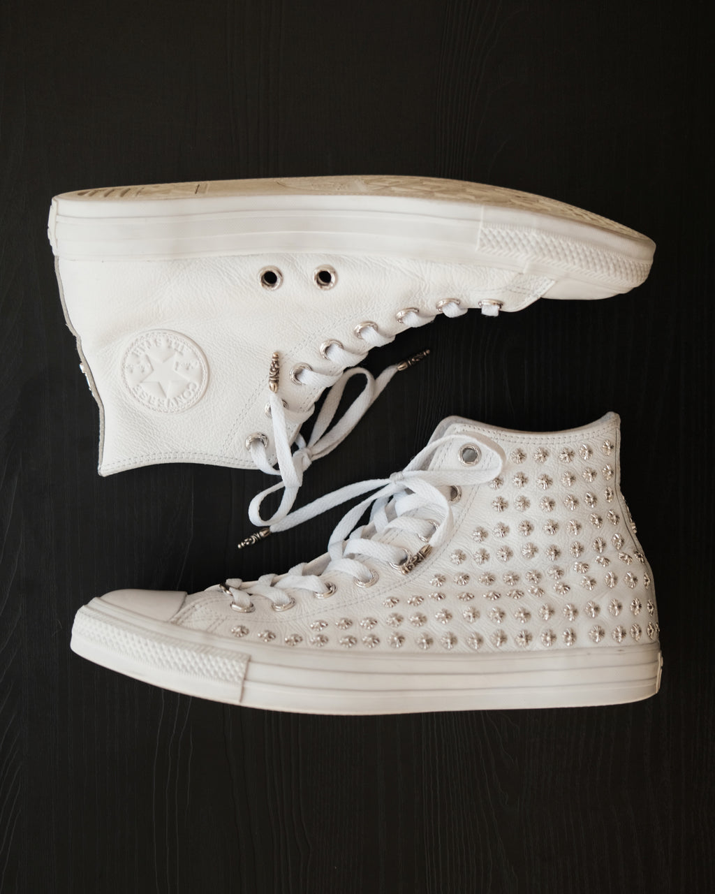 CHROME HEARTS Embellished Leather Chuck Taylor Converse