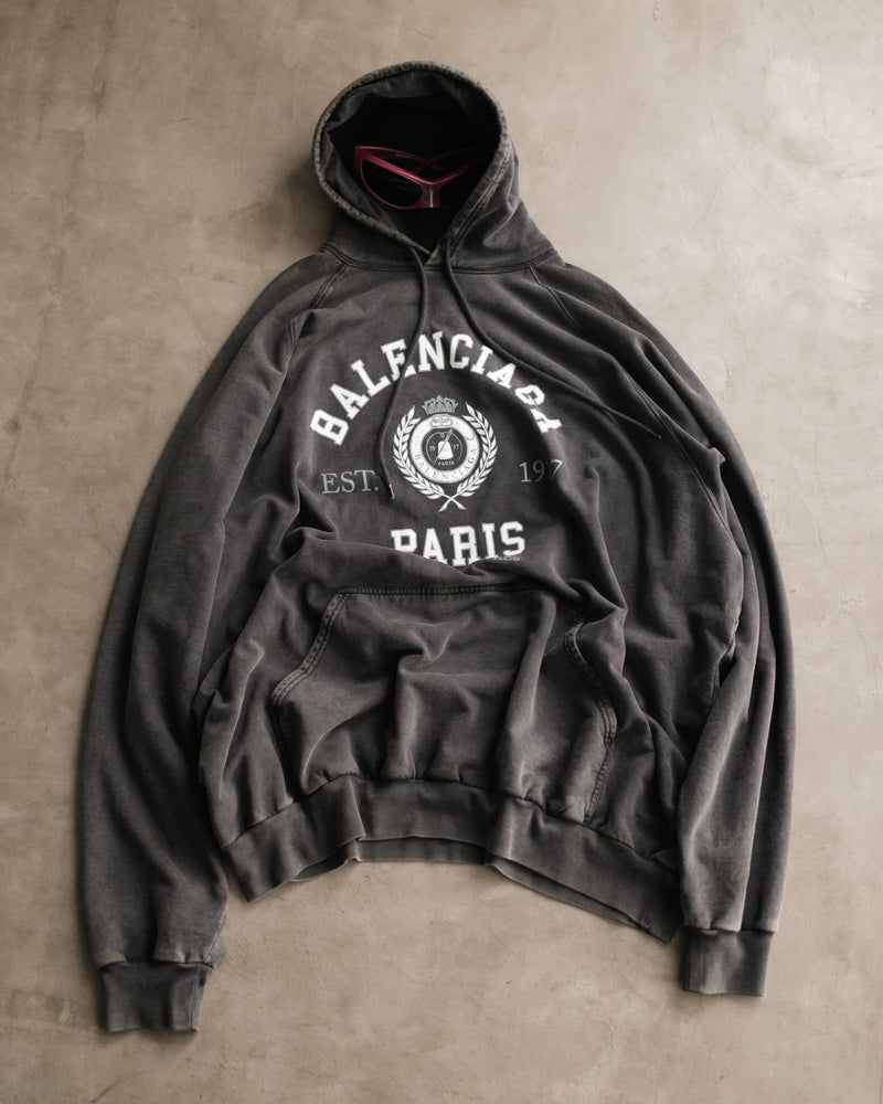 BALENCIAGA College 1917 Cracked Print Hoodie