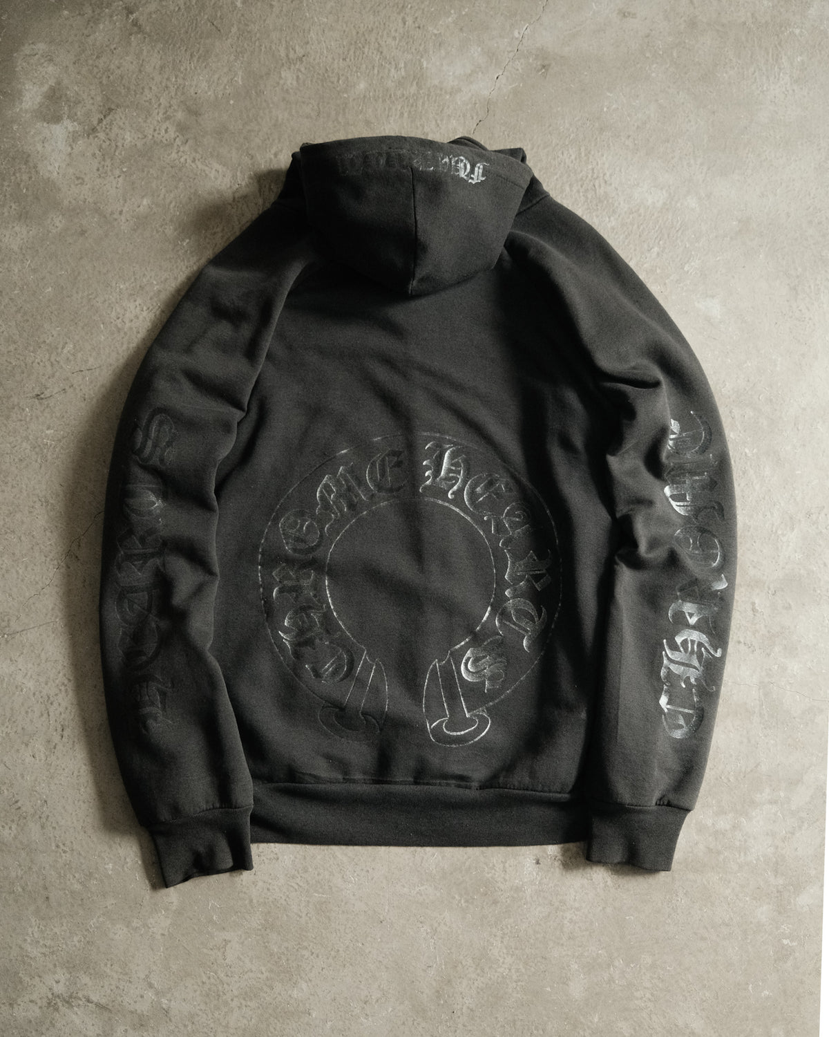 90’ Chrome Hearts Vintage Tonal Horseshoe Logo Zip Up Hoodie