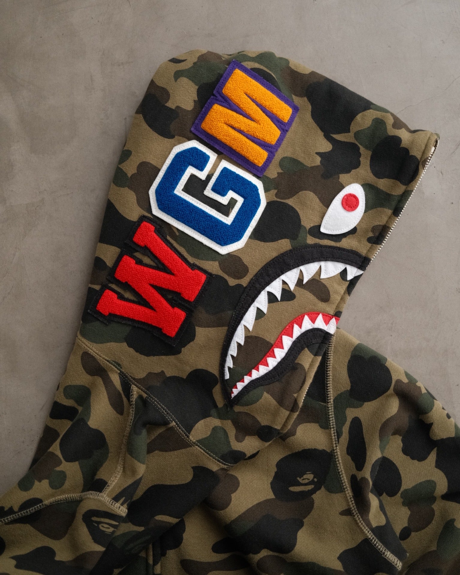 A BATHING APE Women Zip Throughs 1st Camo Shark Full Zip Hoodie