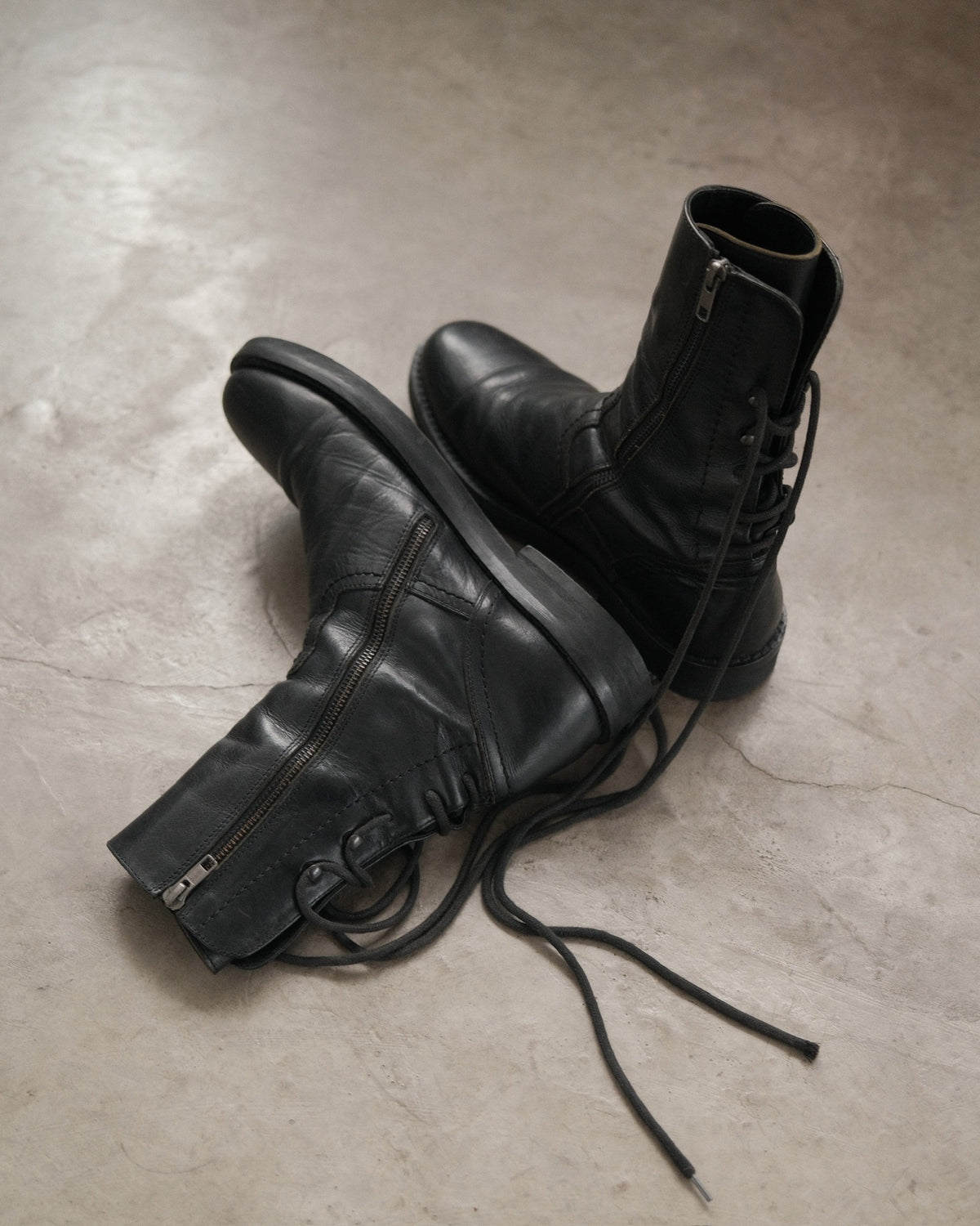 Ann Demeulemesster Back Lace Leather Boots