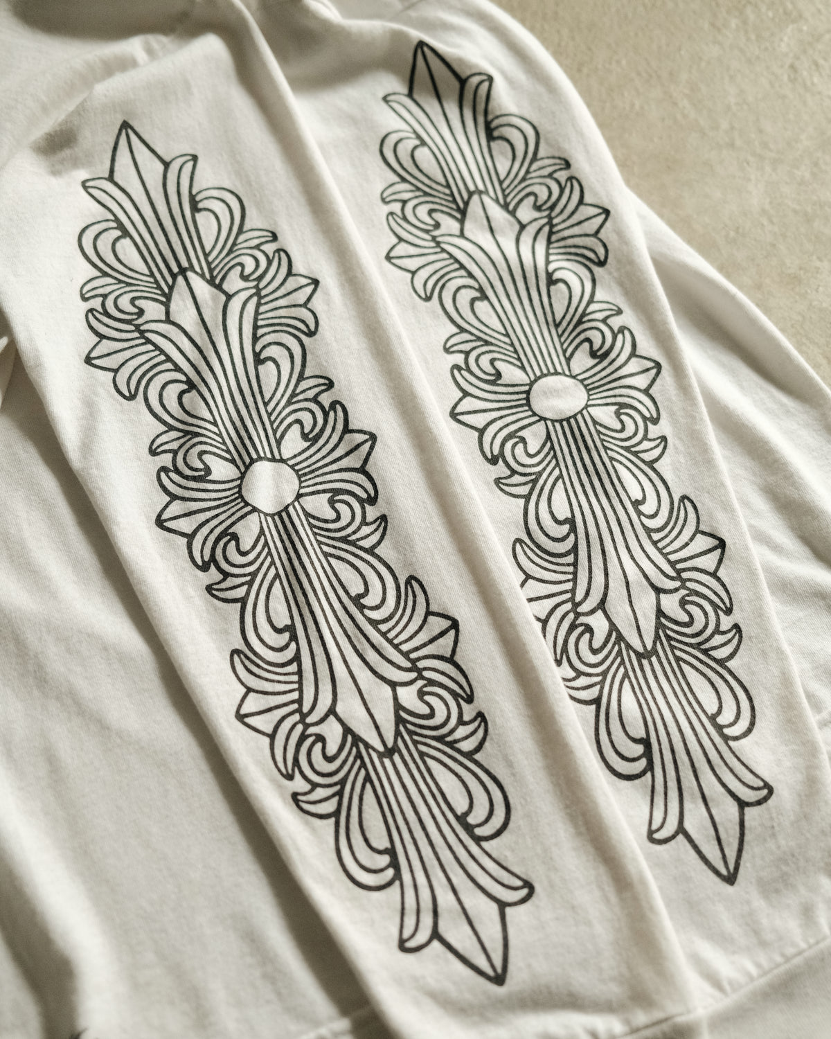 Vintage Chrome Hearts LA Exclusive Floral L/S White Tee