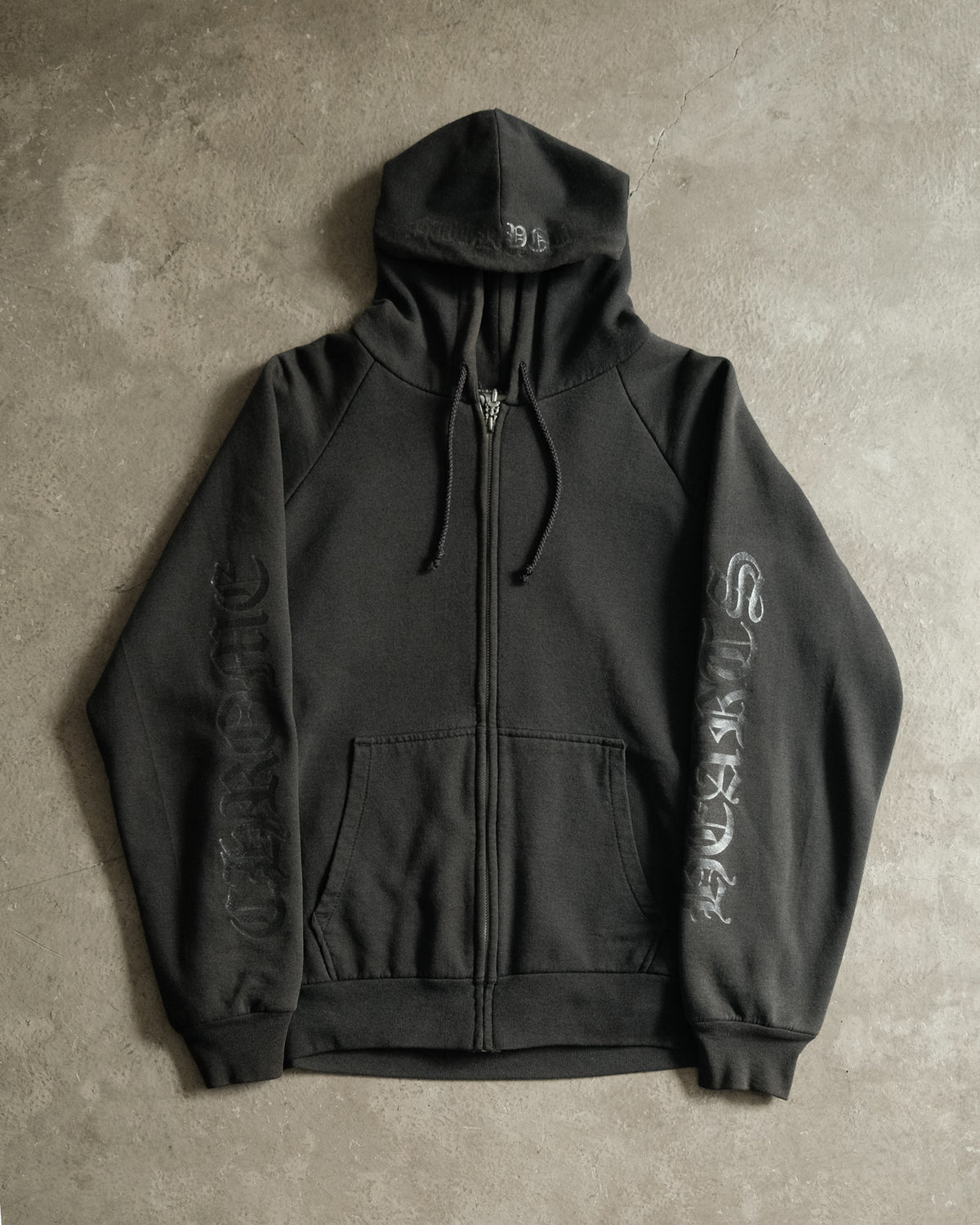 90’ Chrome Hearts Vintage Tonal Horseshoe Logo Zip Up Hoodie