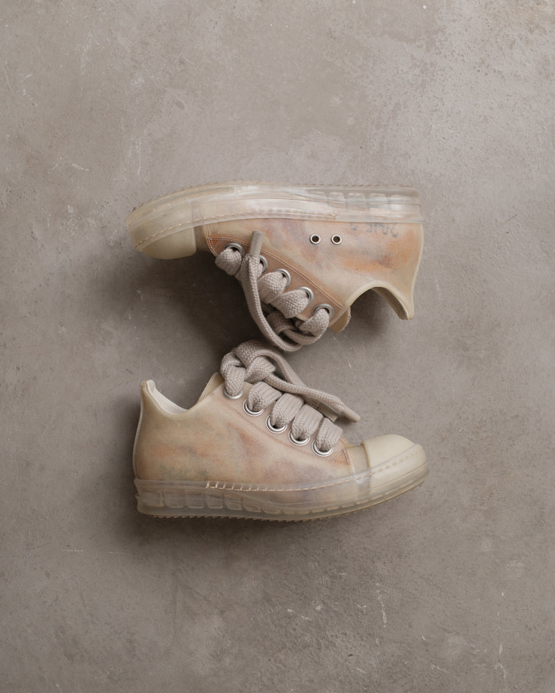 RICK OWENS SS23 LOW SNEAKERS – Natural/Clear