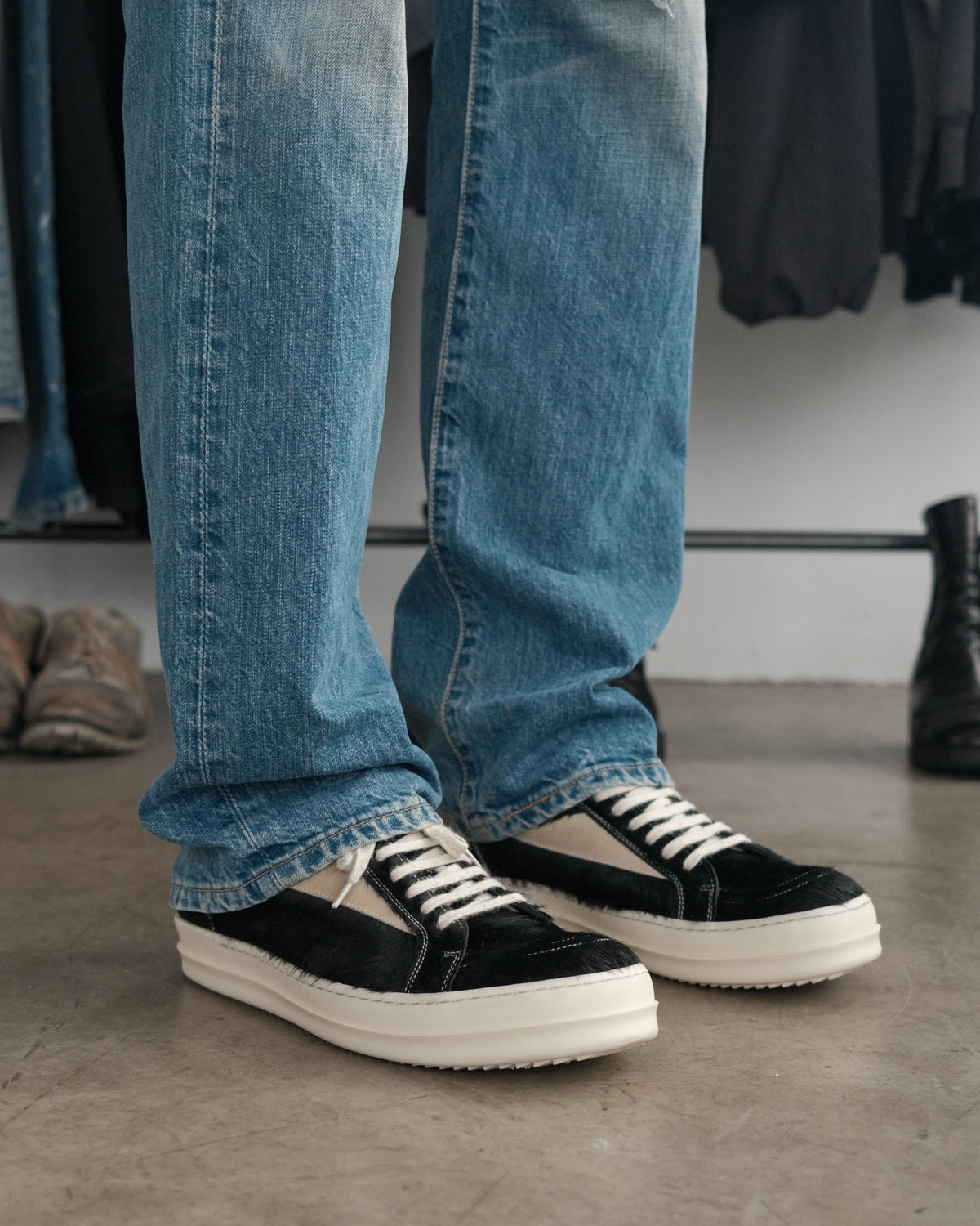 Rick Owens Pony Hair Vintage Strobe Sneakers