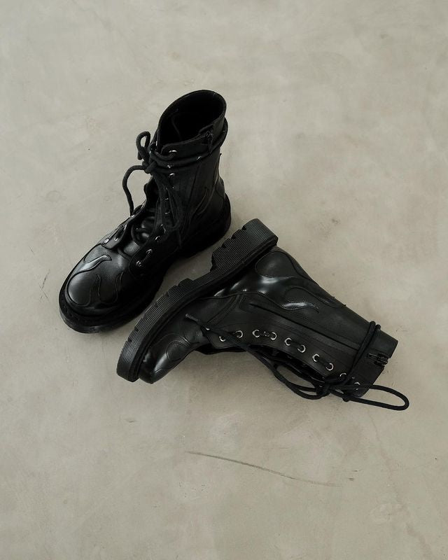 VETEMENTS Black Flame Military Boots