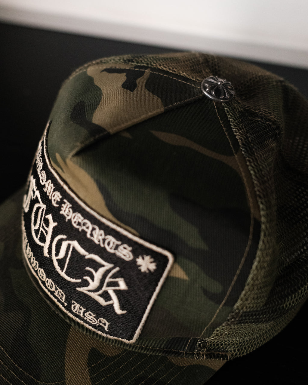 CHROME HEARTS Vintage Camo Trucker Hat